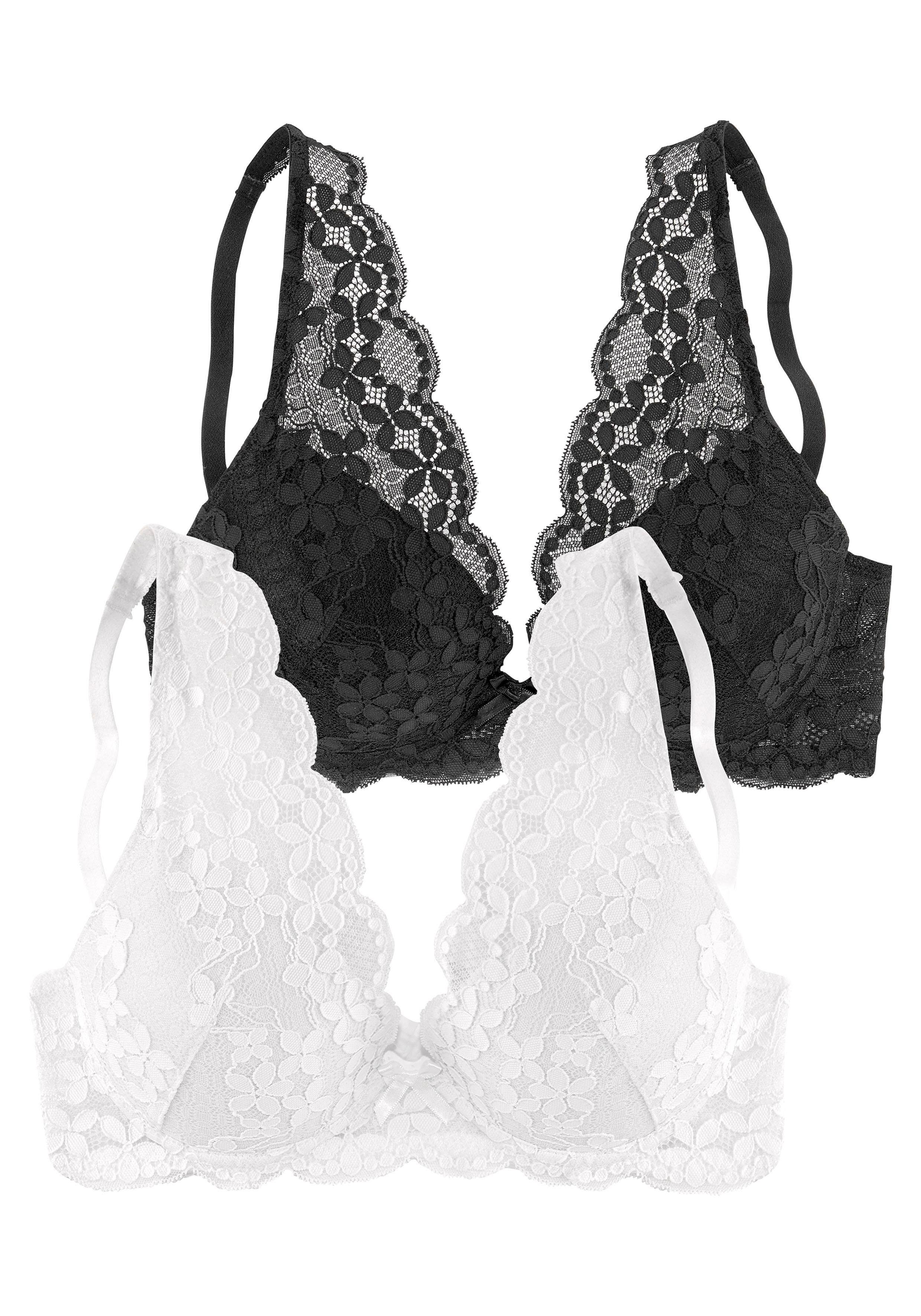 Petite fleur Push-up-bh in high apex-belijning, dessous (Set van 2)