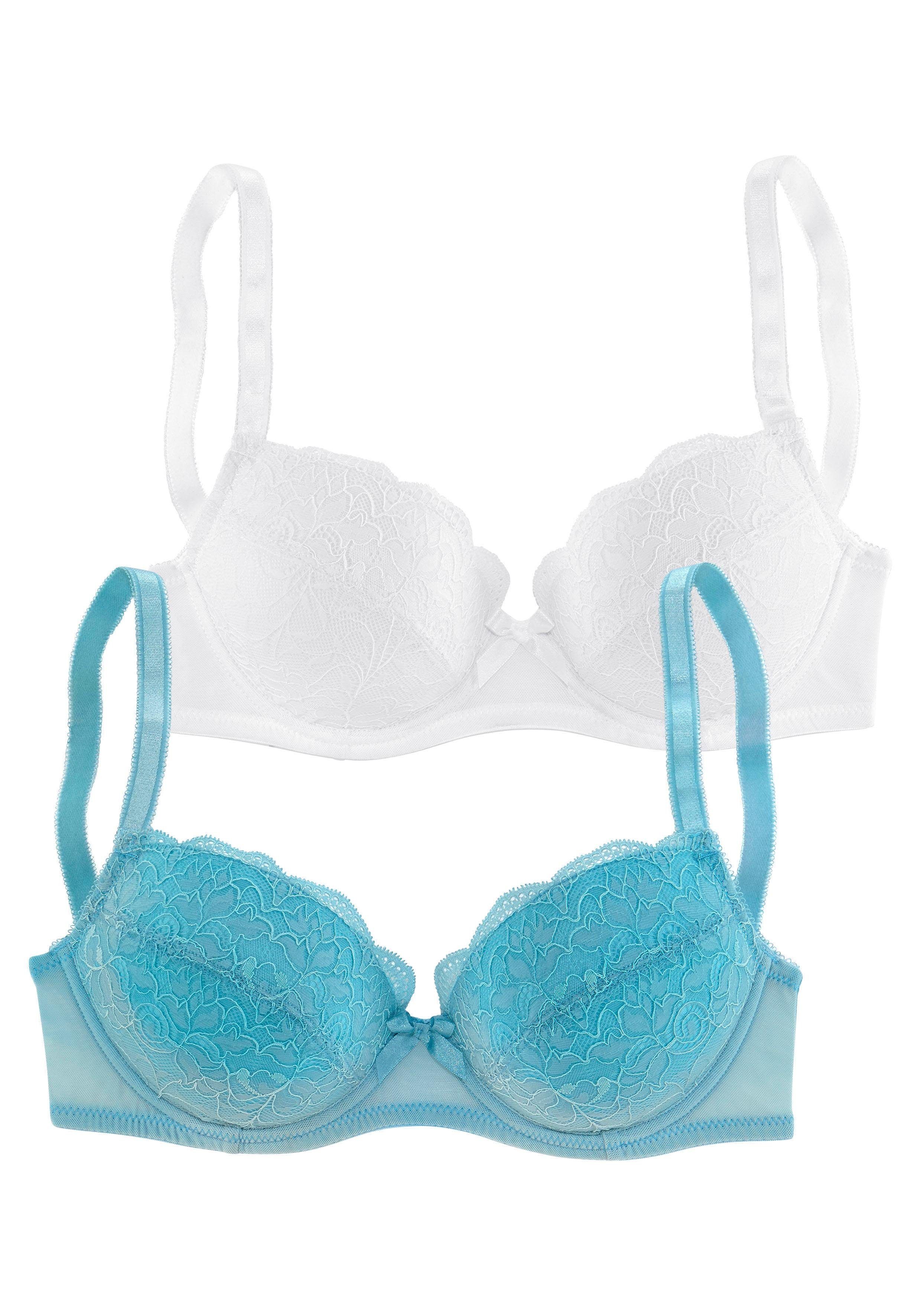 Petite fleur Balconette-bh met leuke kant, dessous (Set van 2)