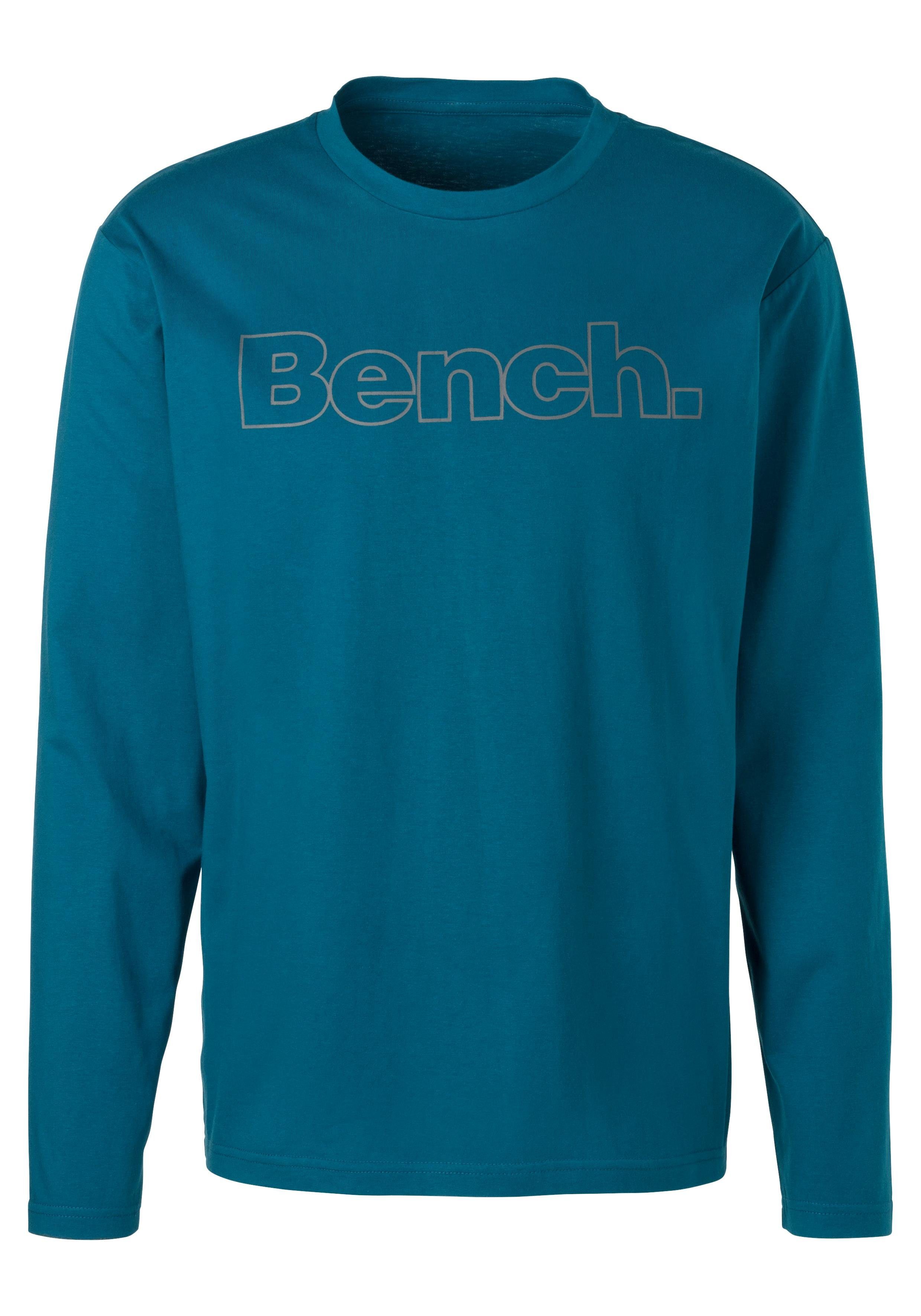 Bench. Loungewear Shirt met lange mouwen met bench-print voor (2-delig) heren maat XL multicolor