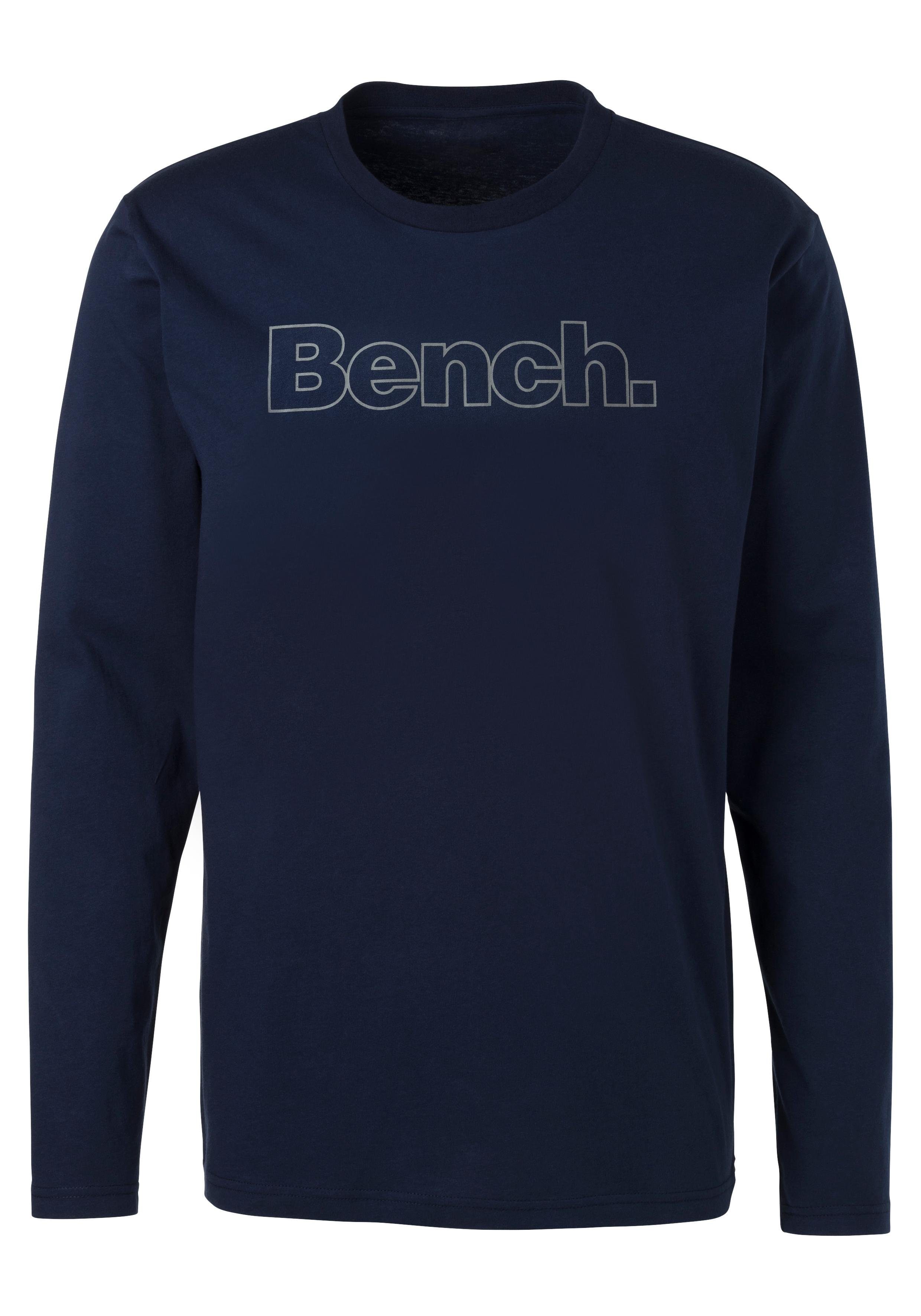 Bench. Loungewear Shirt met lange mouwen met bench-print voor (2-delig) heren maat L multicolor