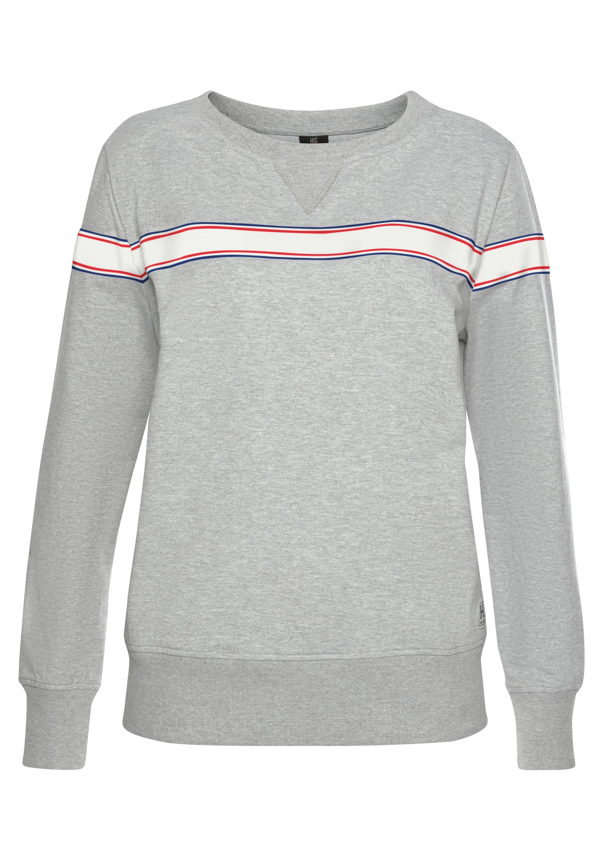 H.I.S Sweatshirt met gestreept tape, loungewear, loungepak tops & hoodies maat 32/34 grijs