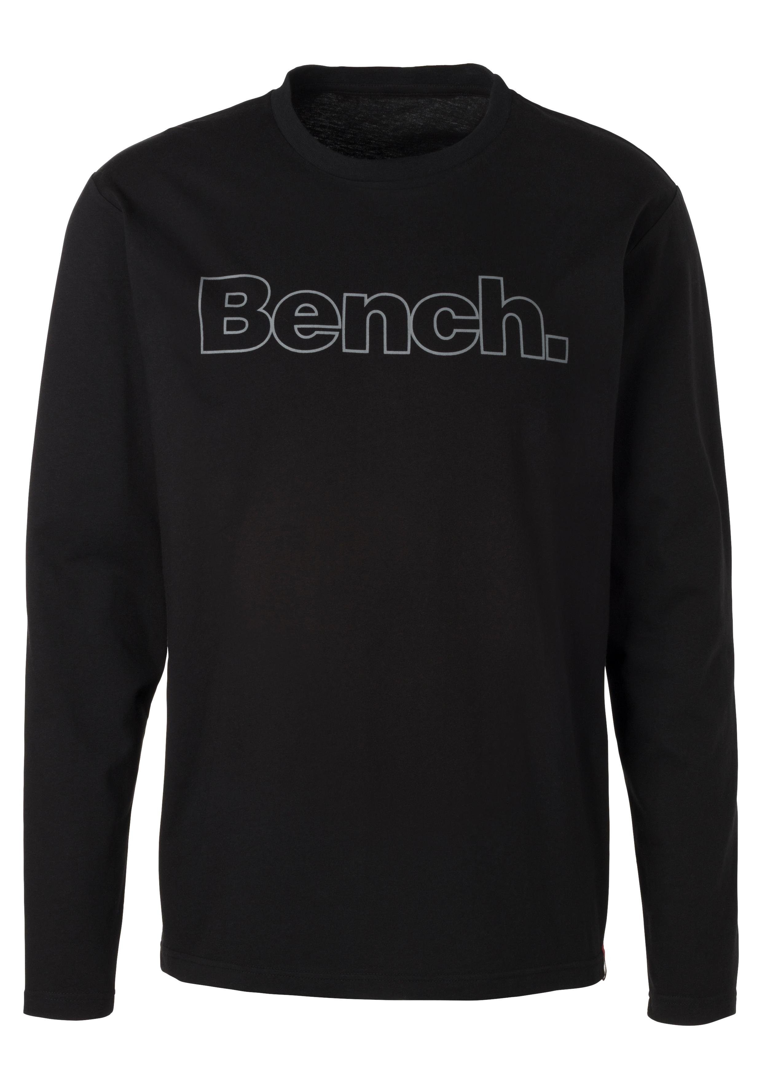 Bench. Loungewear Shirt met lange mouwen met bench-print voor (2-delig)