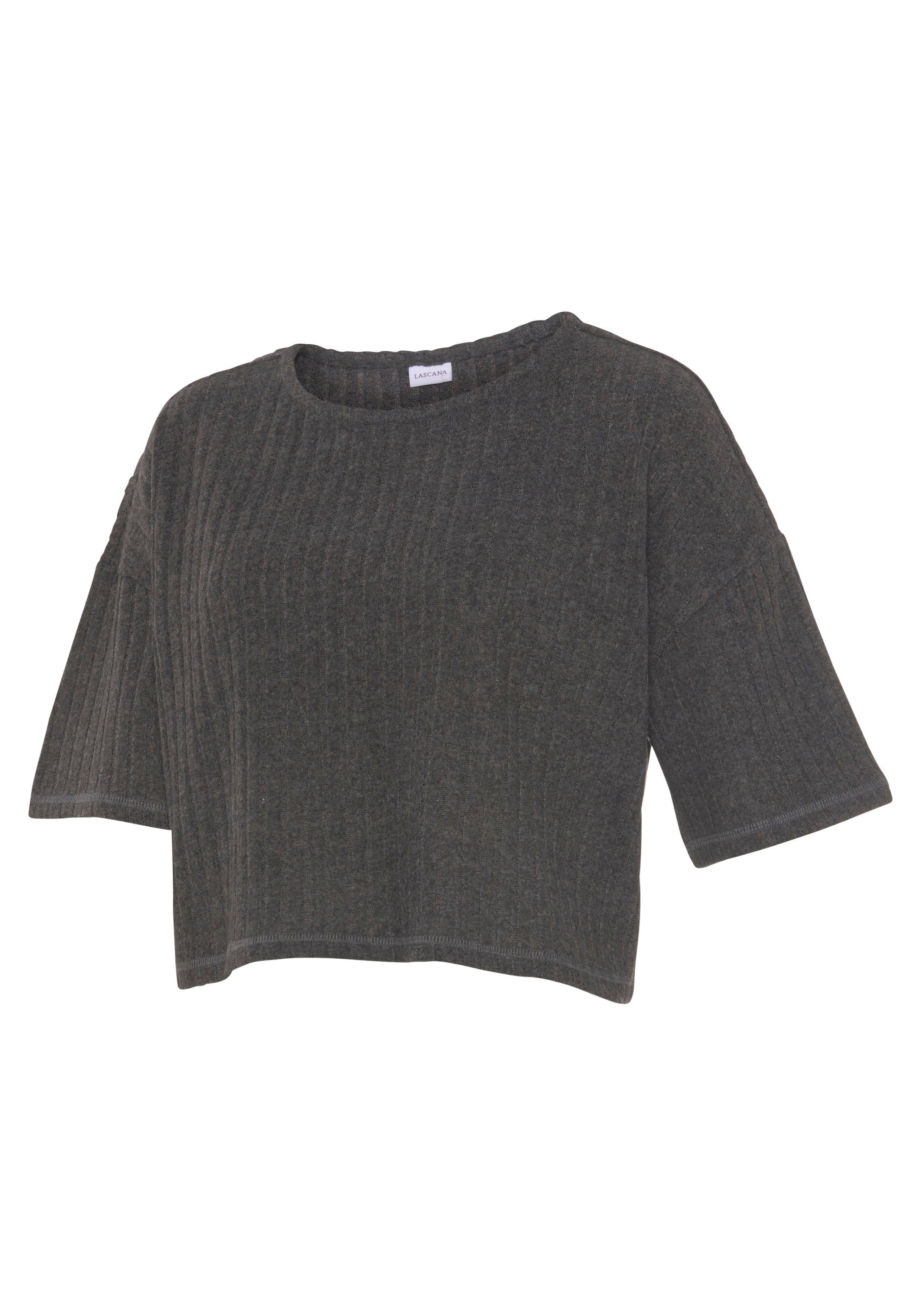 Lascana Shirt met 3/4-mouwen Loungeshirt Lounge-/gebreide shirt van zachte brei, loungewear