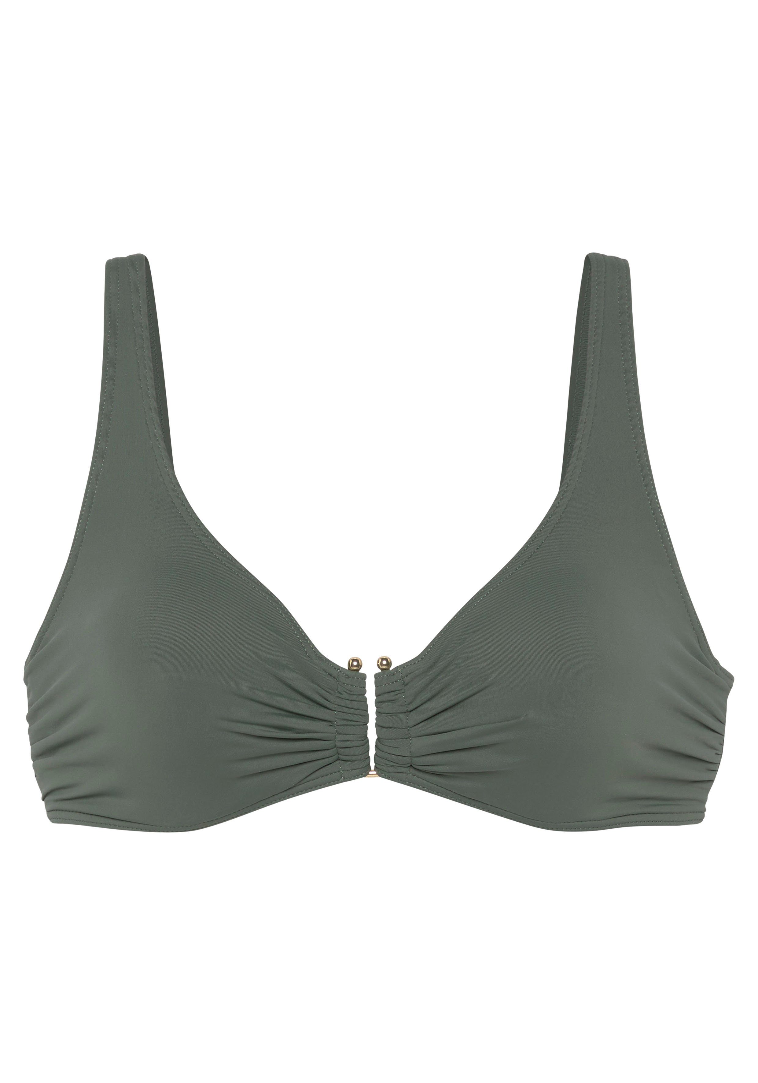 Lascana Beugelbikinitop Italy met goudkleurige accessoire