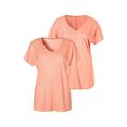 lascana t-shirt met bijzonder streepdessin oranje