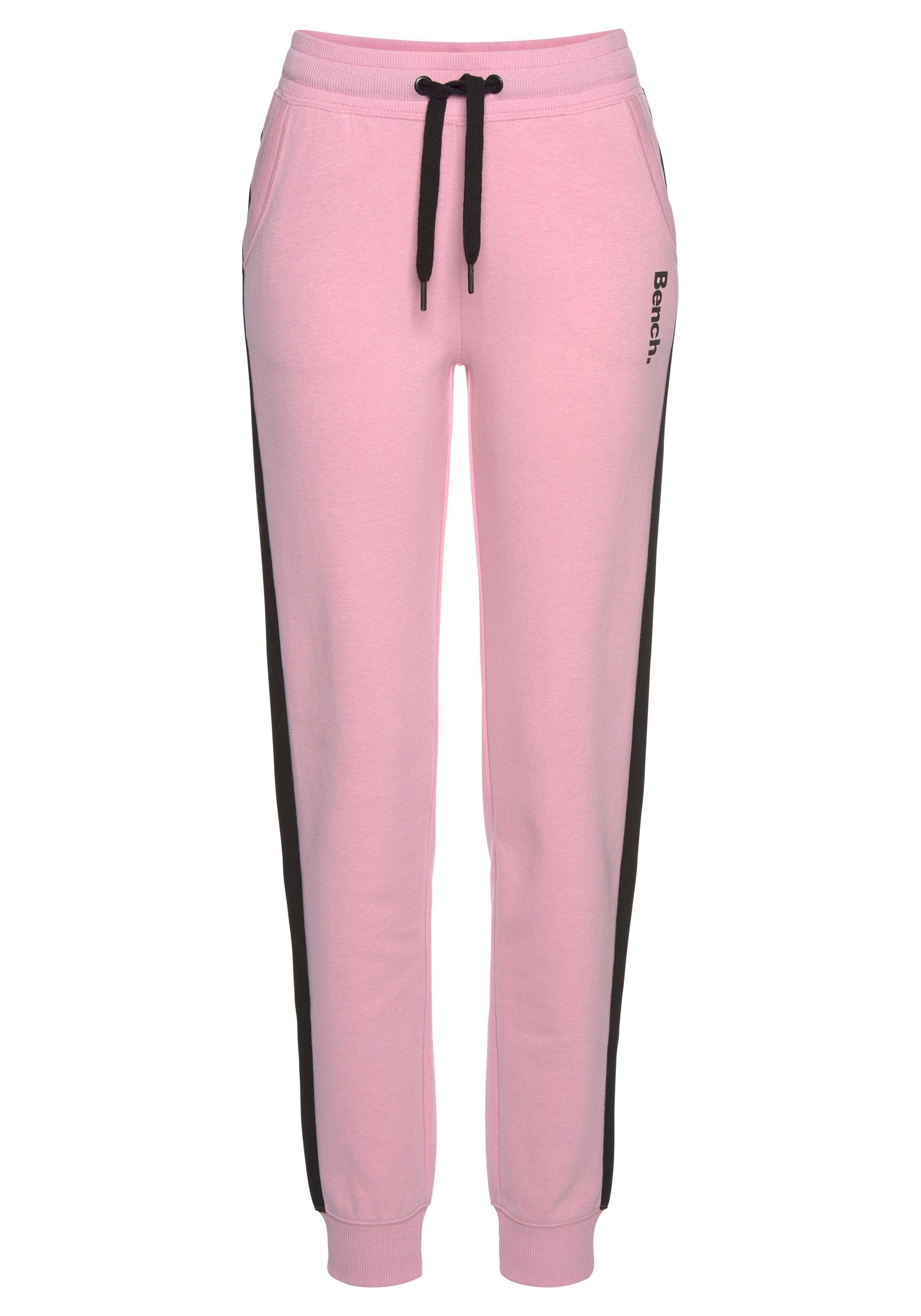 Bench. Loungewear Sweatbroek met zijstrepen en smalle pijpen, loungepak lounge broeken maat 32/34 roze