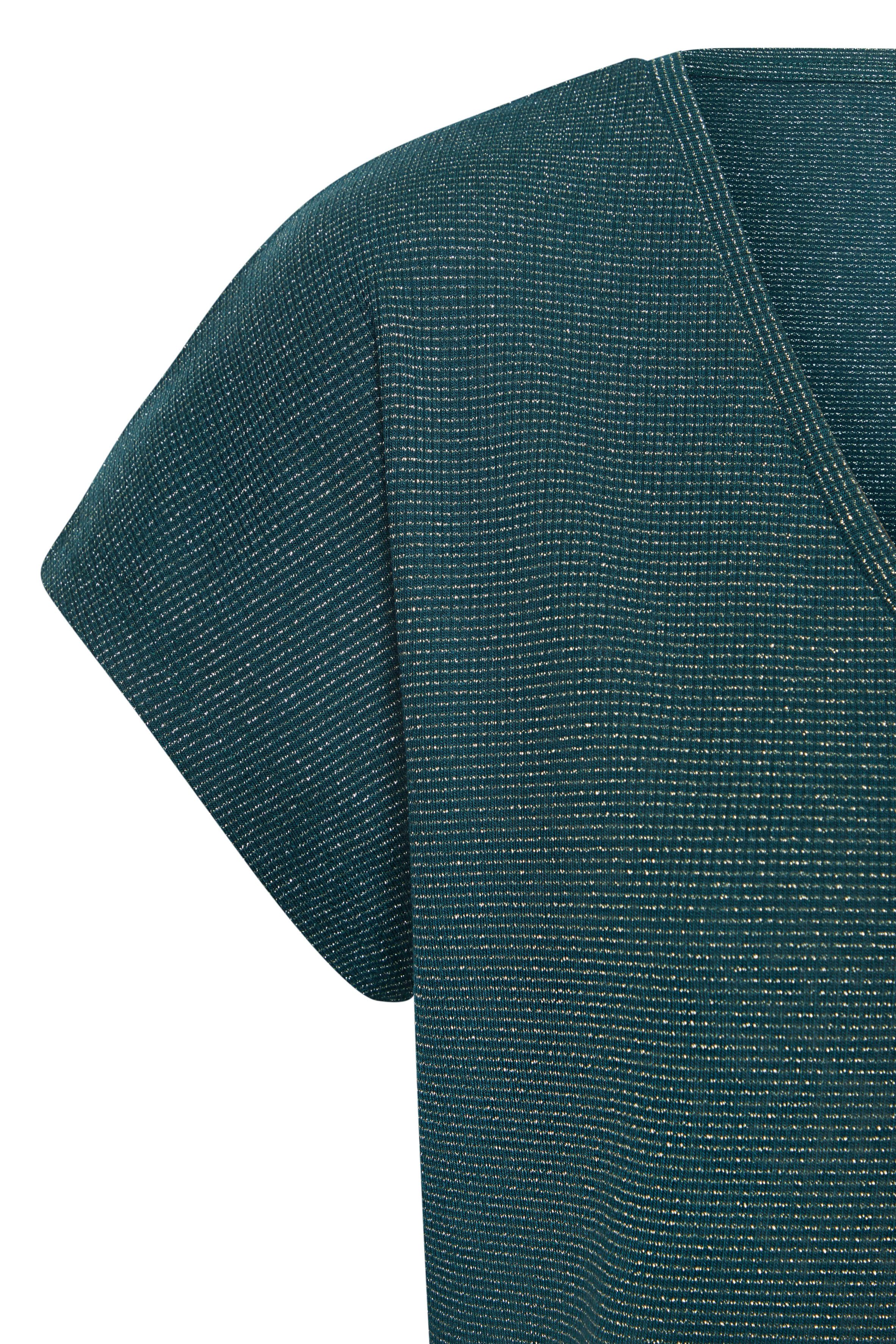 Lascana Shirt met korte mouwen Met zilverkleurig glittereffect van onderhoudsvriendelijke kwaliteit met viscose