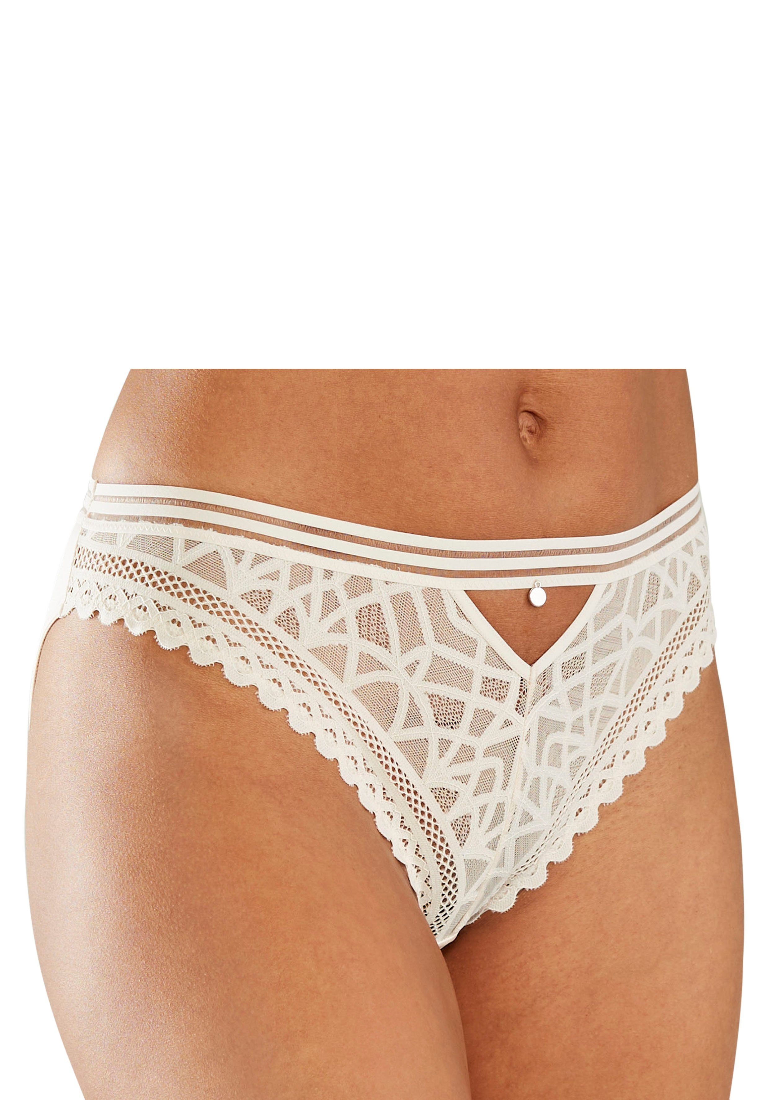 s.Oliver RED LABEL Beachwear Slip Milene met edele band en modieus accessoire aan de voorkant in het midden