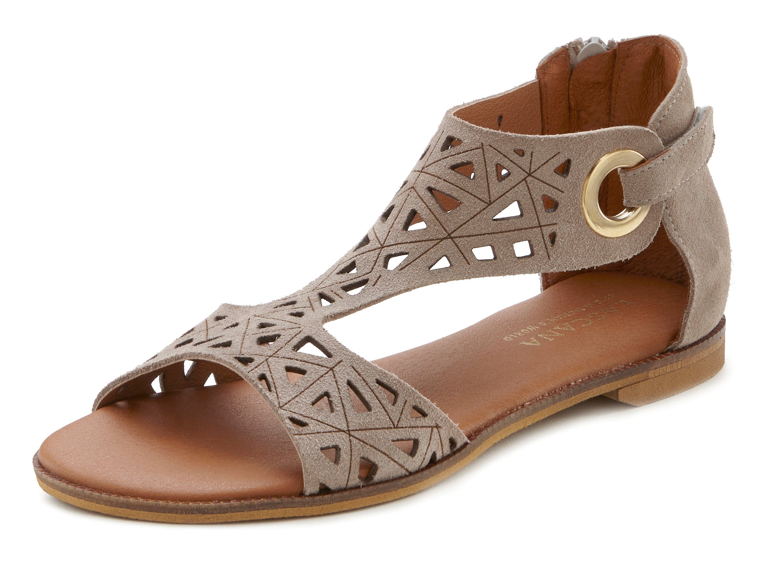 Lascana Sandalen Zomerschoen Sandalette, zomerschoen van hoogwaardig leer met uitsparingen