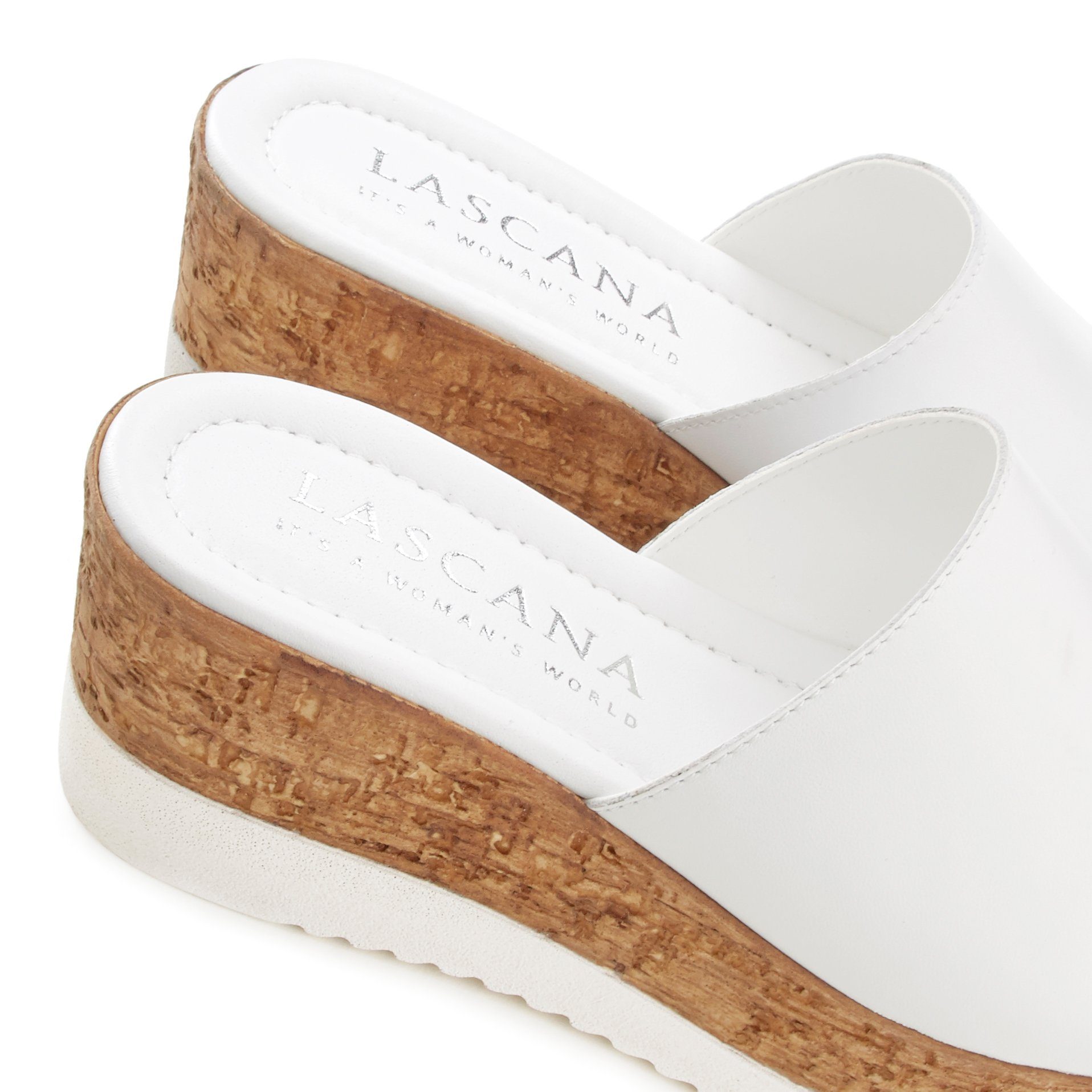 Lascana Slippers Zomerschuh, Mule, sandaal, open schoen van leer met sleehak