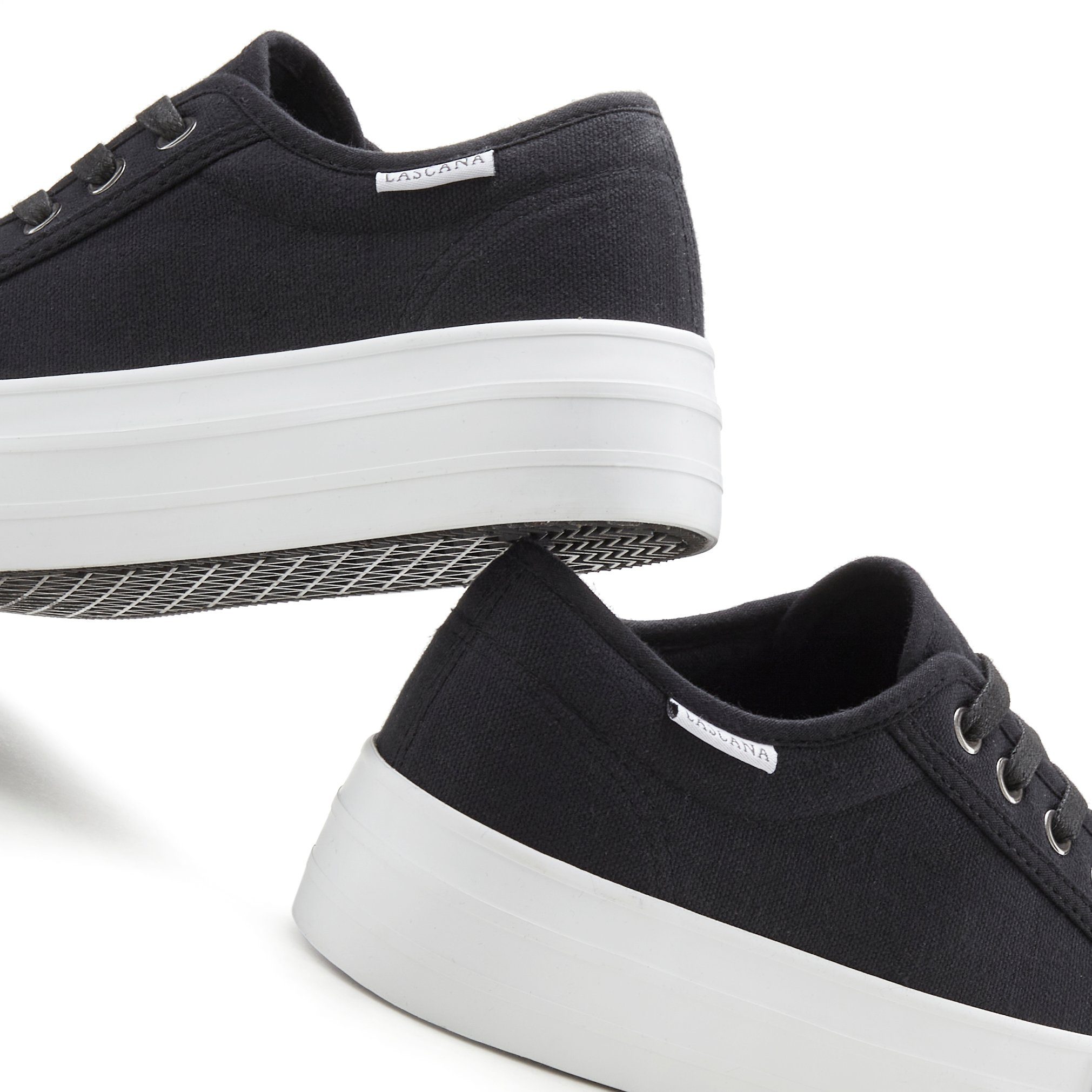 Lascana Sneakers Veterschoen, vrijetijdsschoen van textiel met plateausole