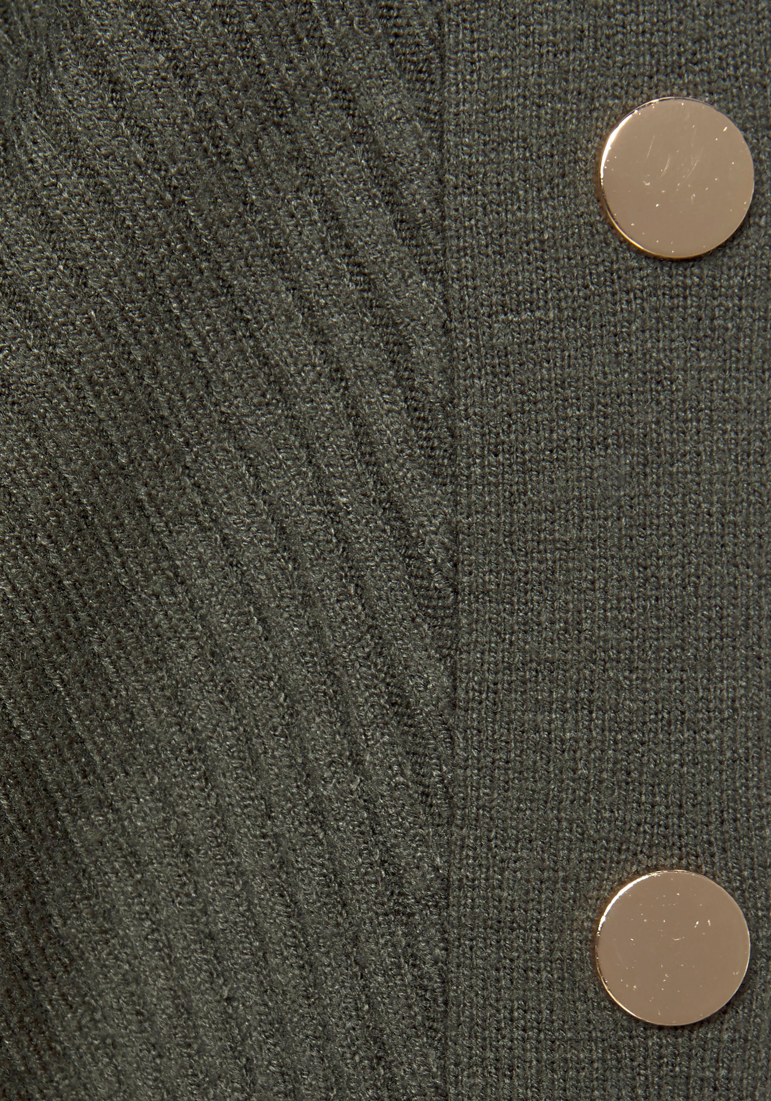 Lascana Lange trui met decoratieve accessoires op de mouw, elegante gebreide trui