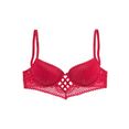 lascana push-up-bh in prachtige vlecht-look rood