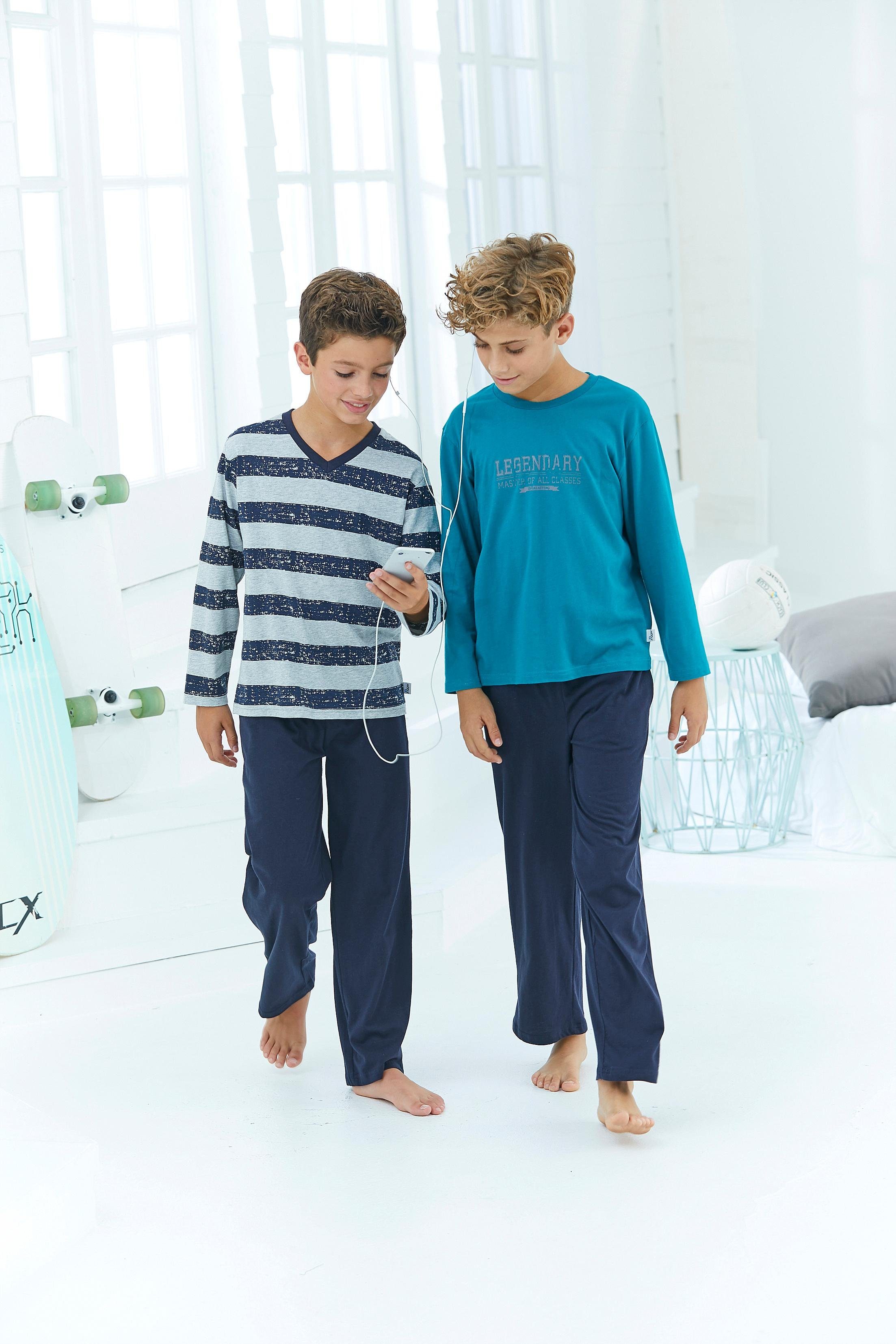 le jogger® Pyjama Met strepen en print (4-delig, Set van 2)
