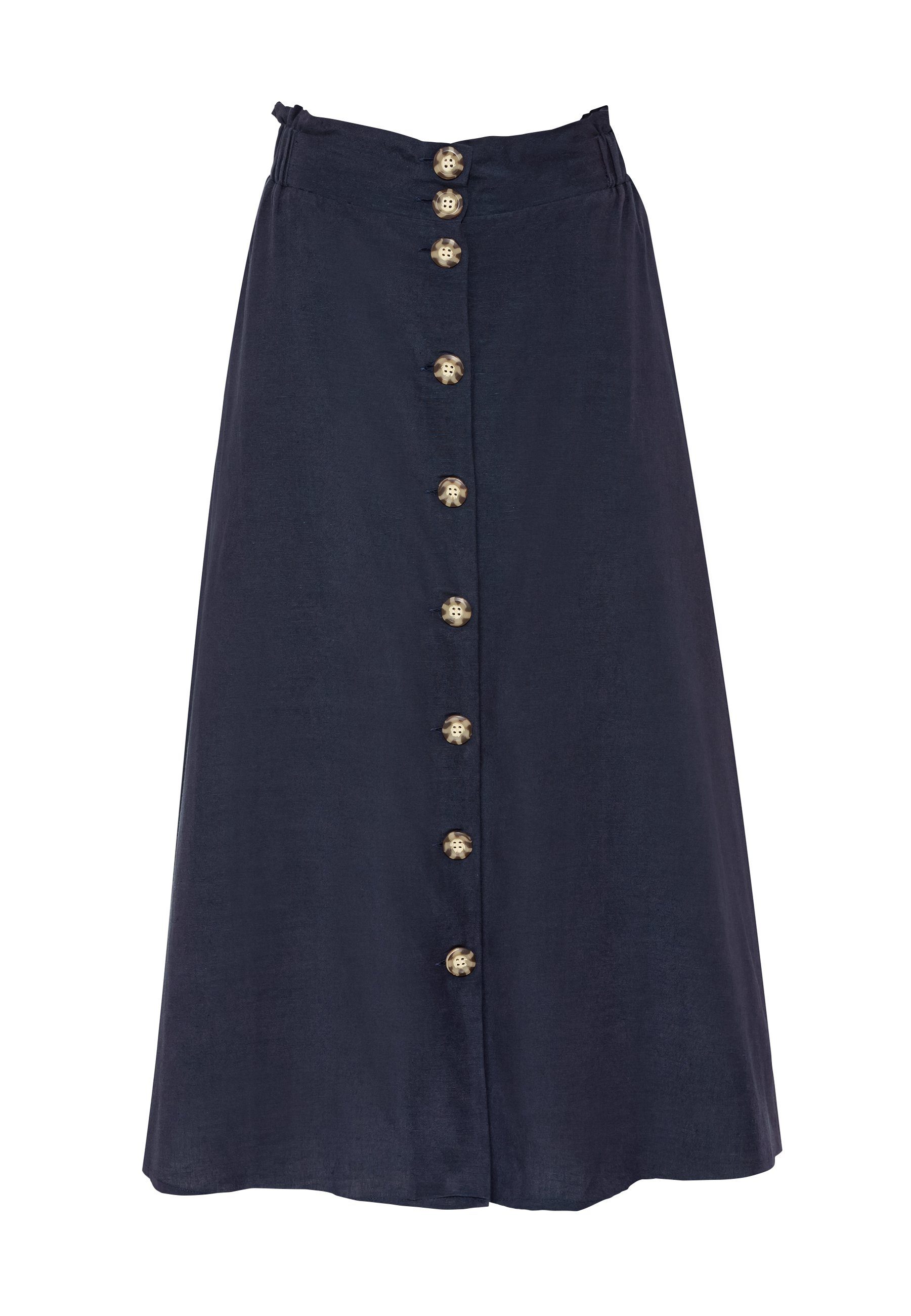 Lascana Zomerrok halflange rok van mix van linnen met knoopsluiting, midi rok, linnen rok