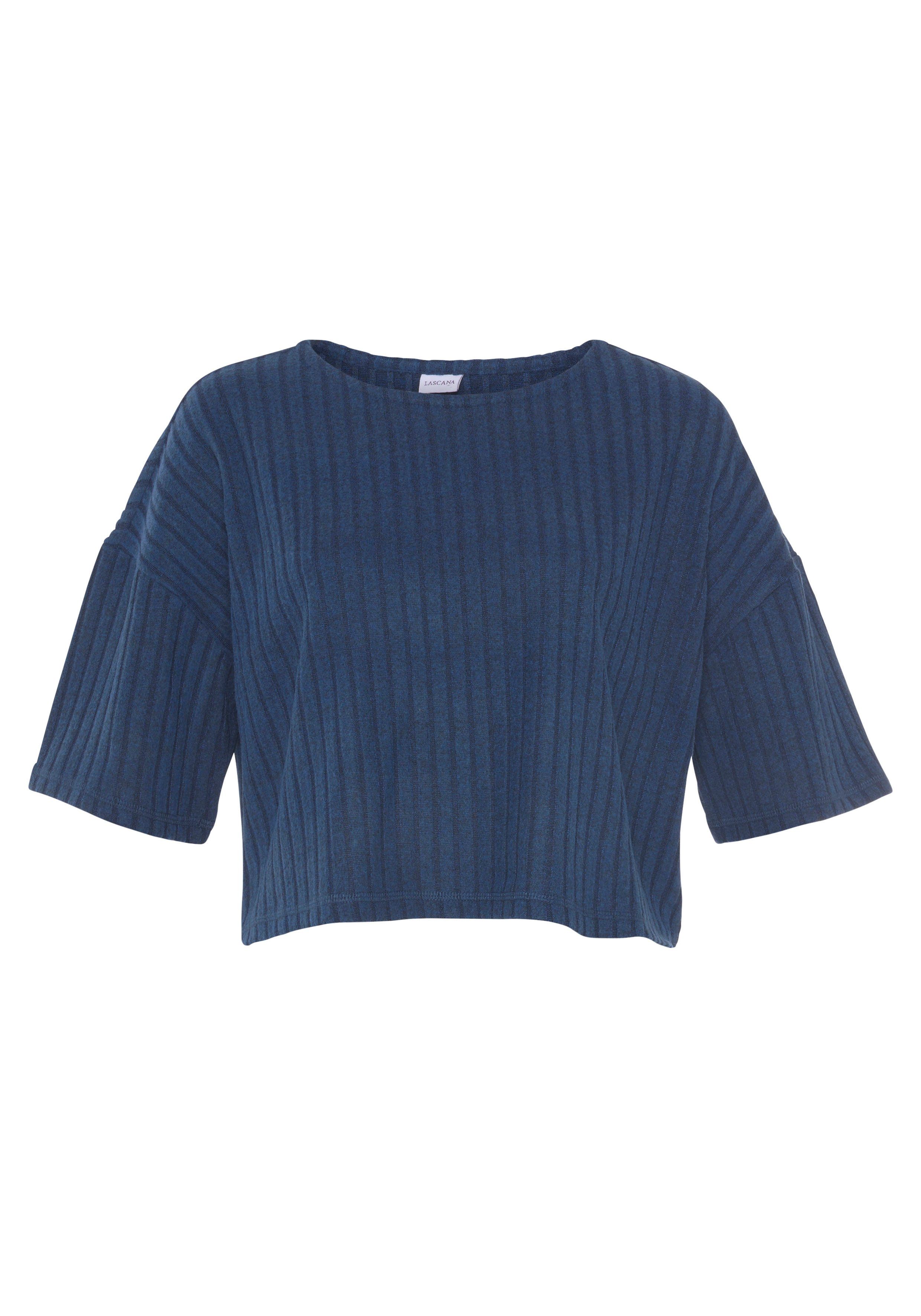 Lascana Shirt met 3/4-mouwen Loungeshirt Lounge-/gebreide shirt van zachte brei, loungewear