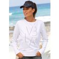 venice beach sweatshirt met brede boord wit