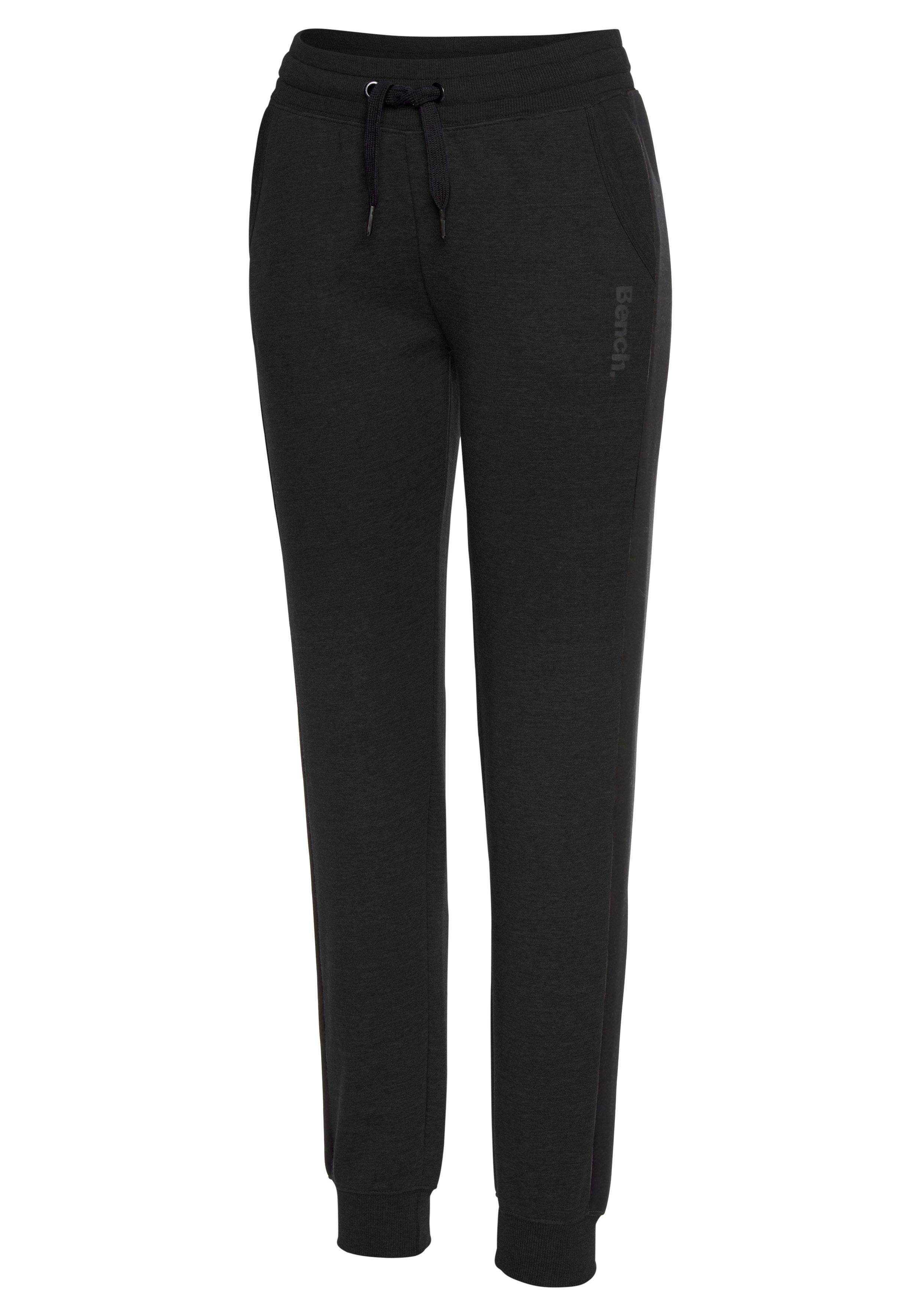 Bench. Loungewear Sweatbroek met zijstrepen en smalle pijpen, loungepak lounge broeken maat 32/34 zwart