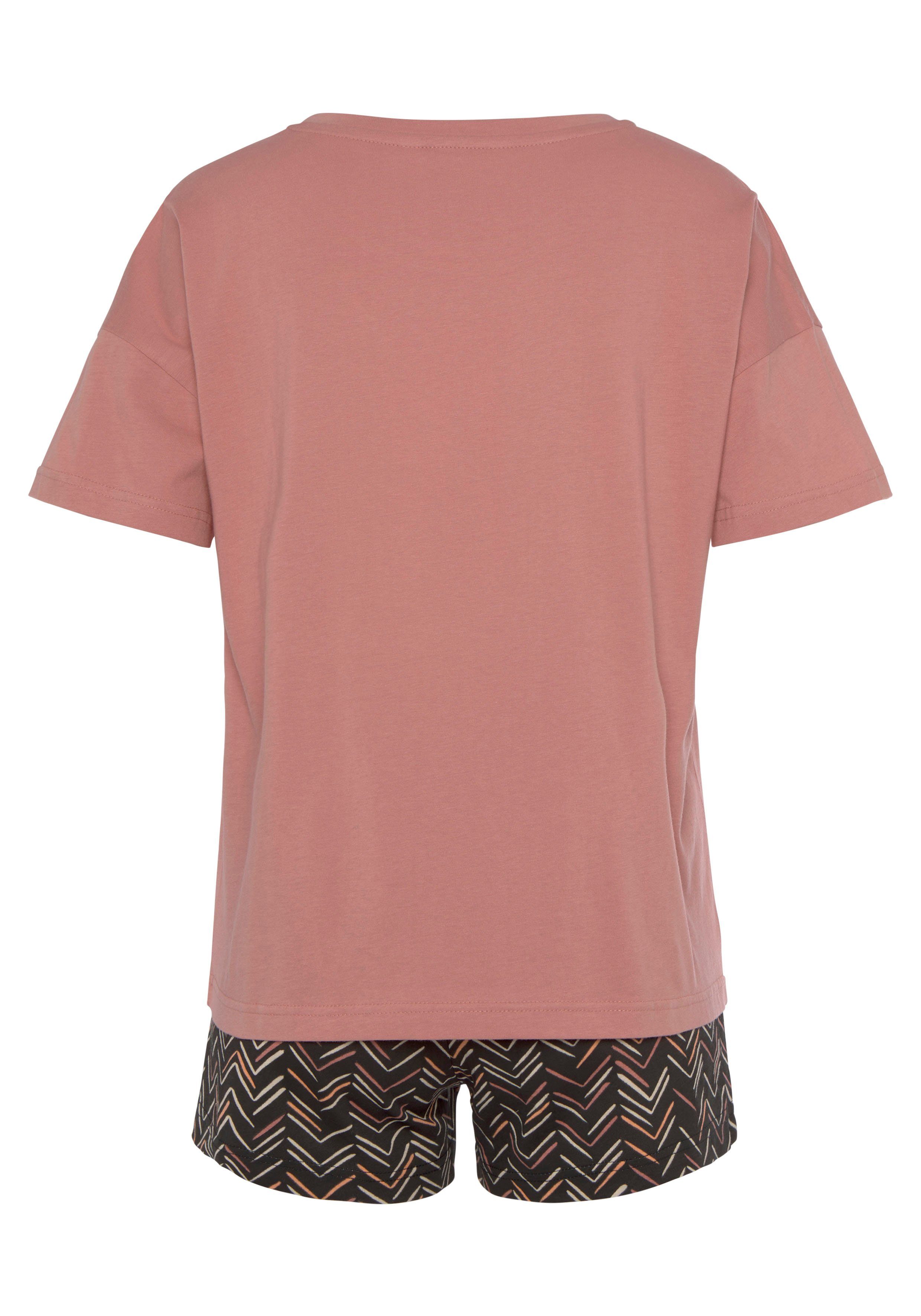 Vivance Dreams Shortama met schilderachtig visgraatpatroon (set, 2-delig)
