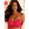 s.oliver red label bodywear push-up-bh charlène in betoverend mooi, lang model rood