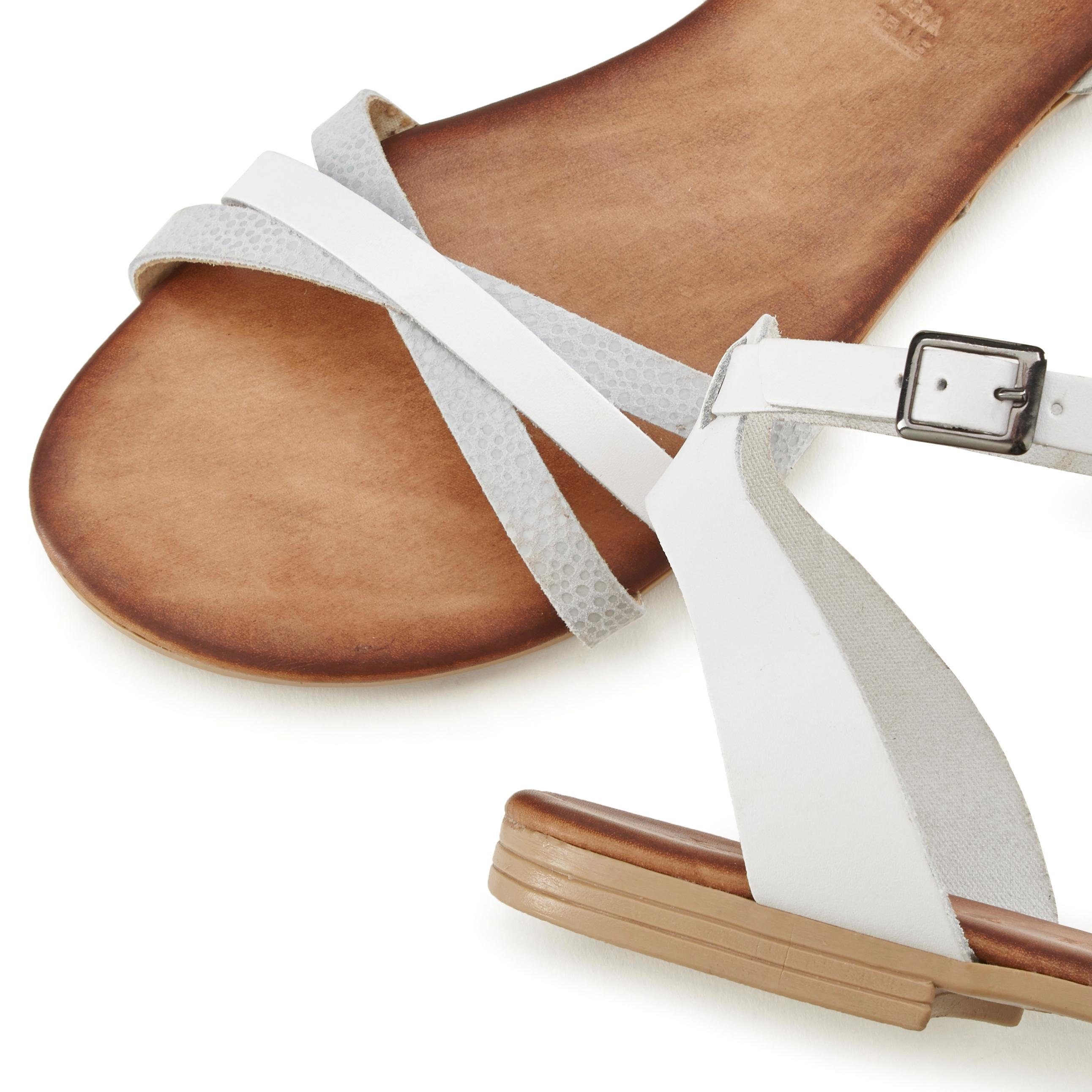 Witte sleehak sandalen - Dames | MANFIELD