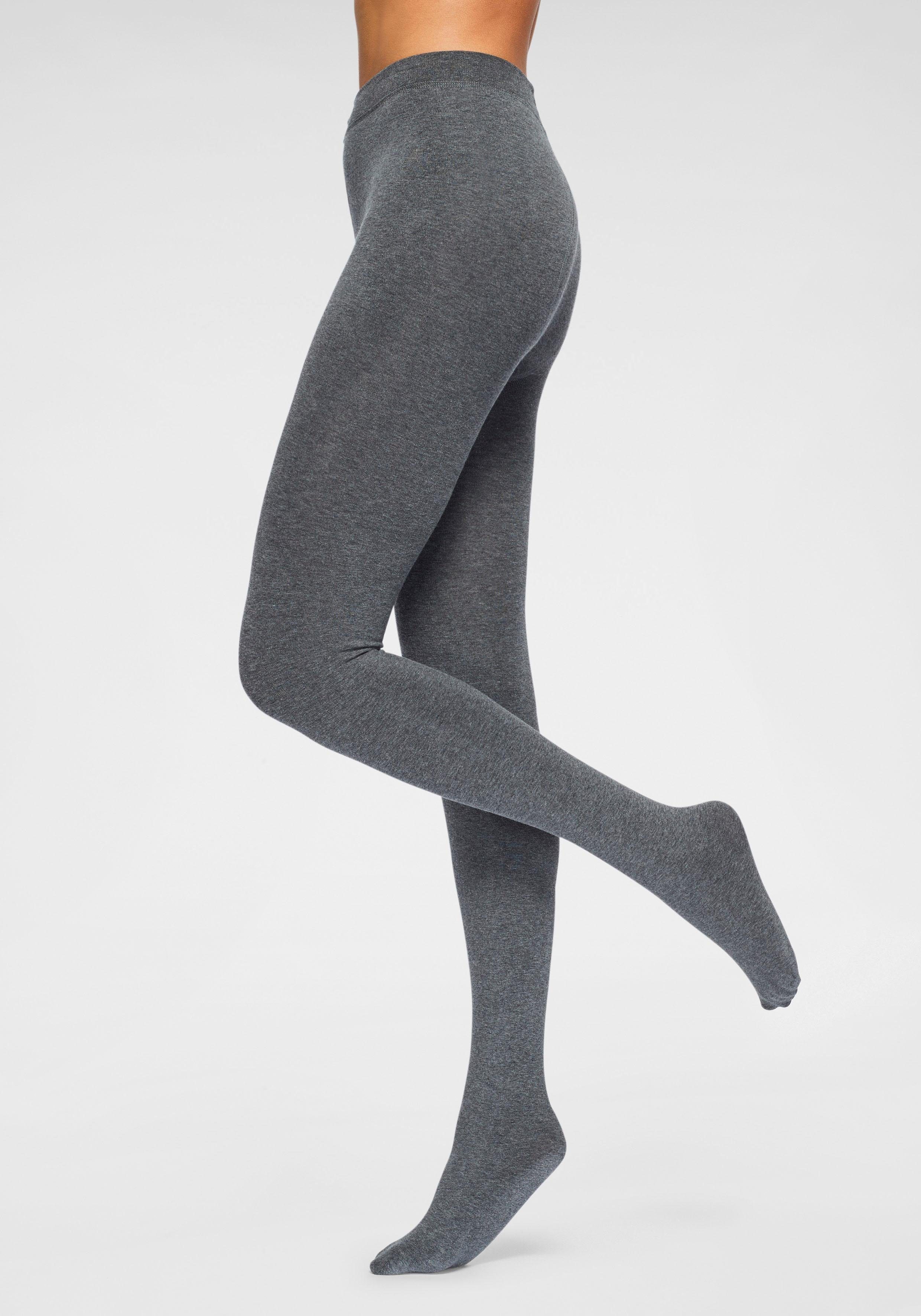 Lavana Thermopanty met een geruwde binnenkant (set, 2 stuks) panty's maat M (40/42) grijs