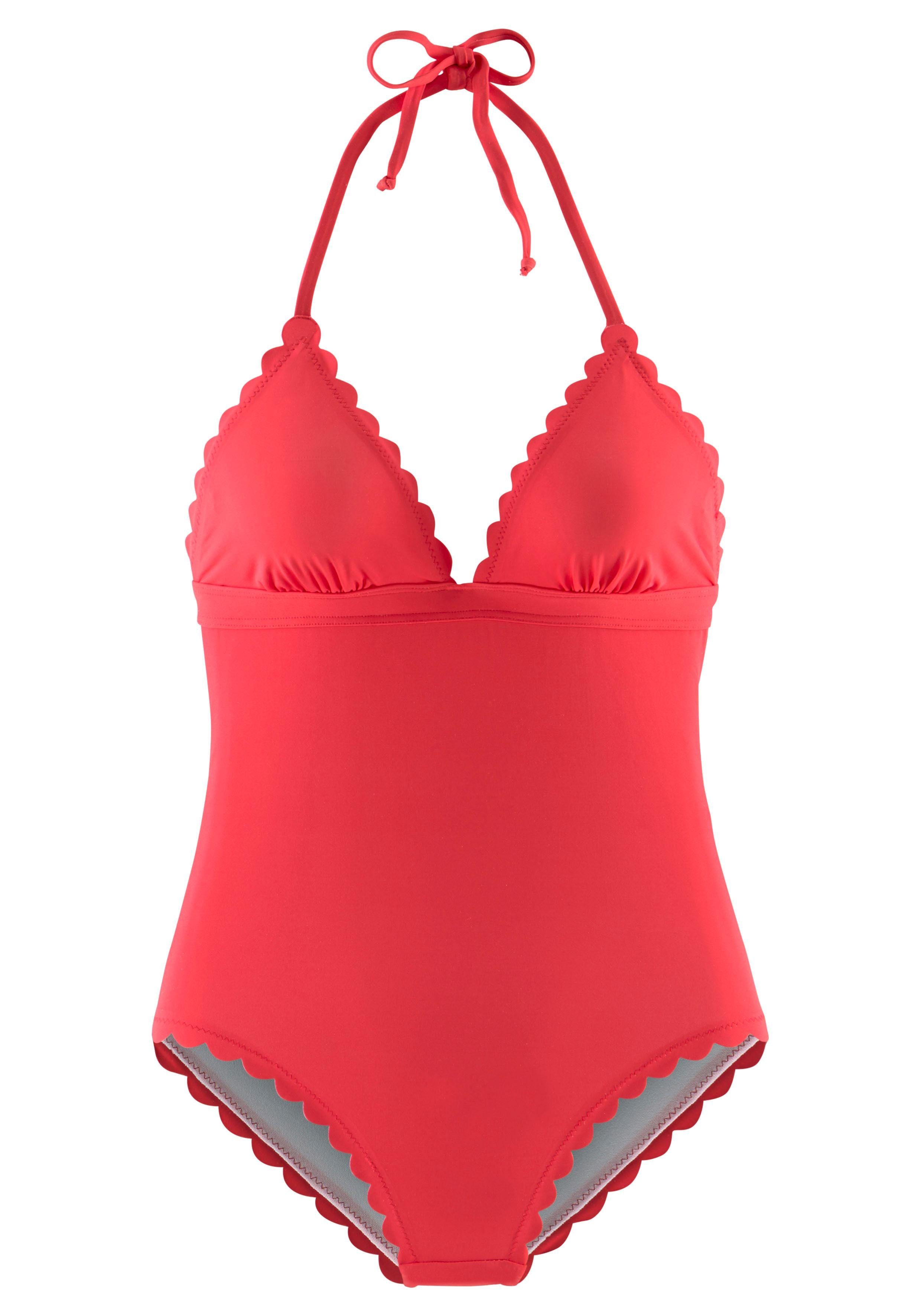 Lascana Badpak Scallop met gelaserd schulprandje