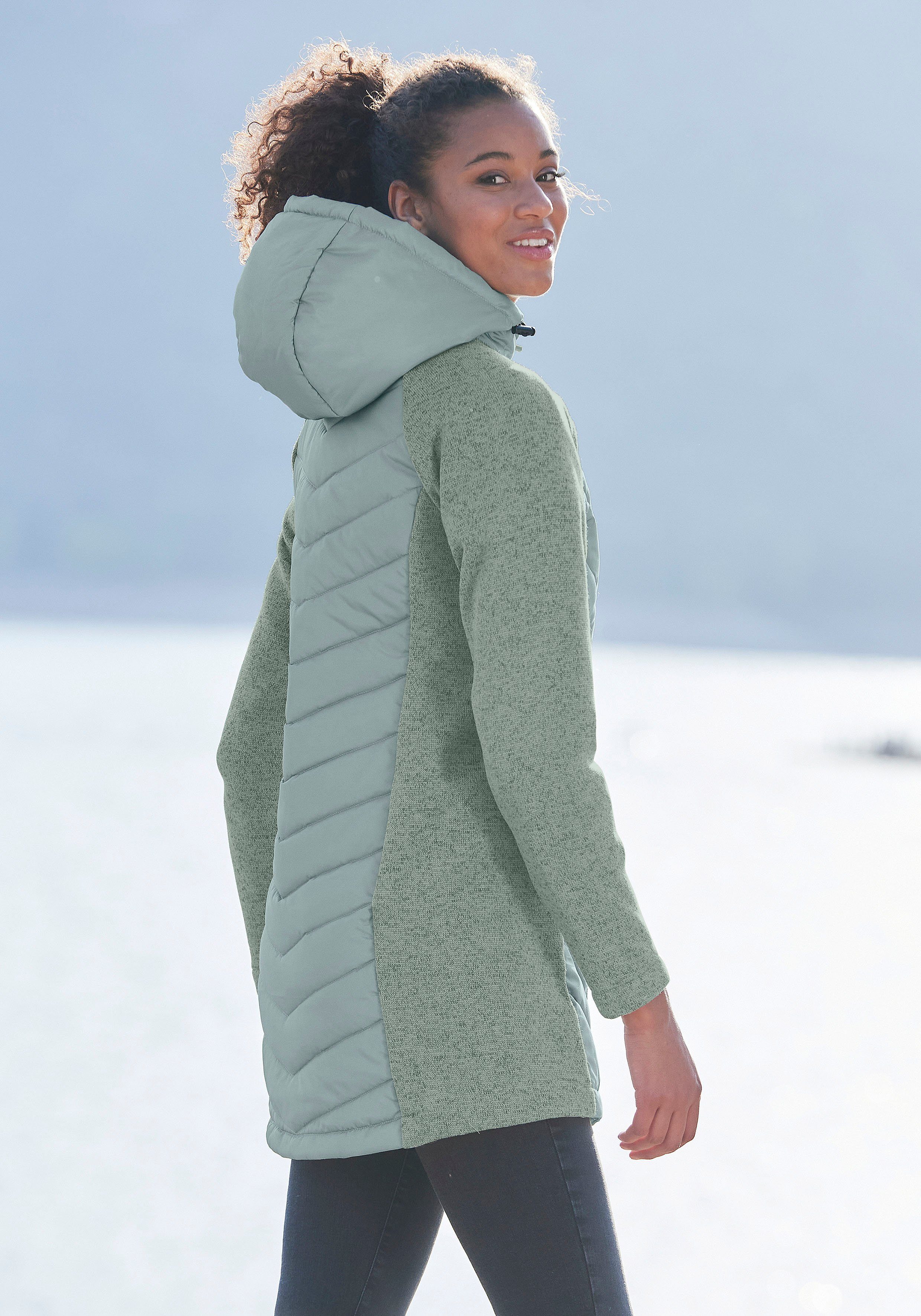 Vivance Gewatteerde jas met tricot-fleece-mouwen