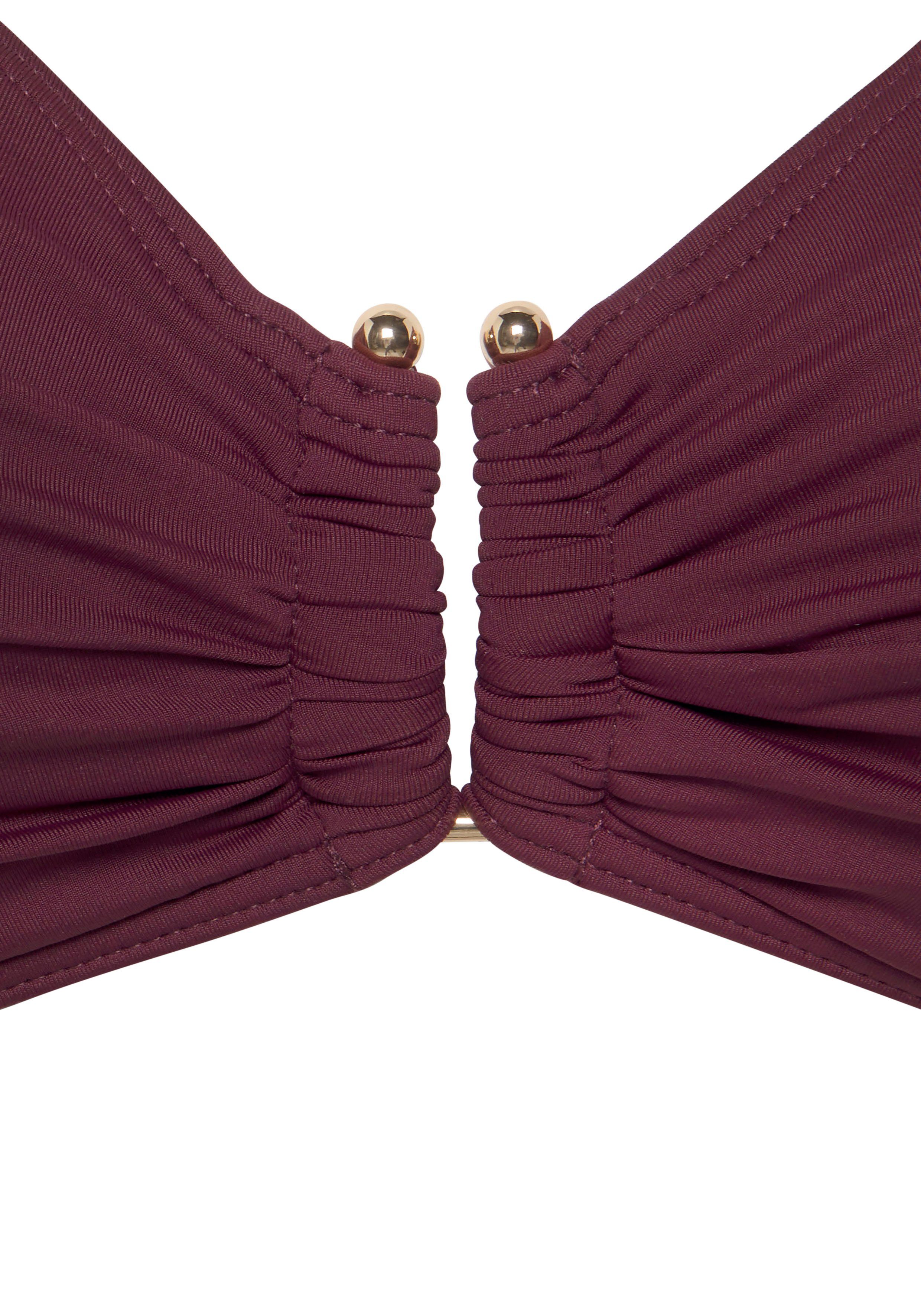 Lascana Beugelbikinitop Italy met goudkleurige accessoire
