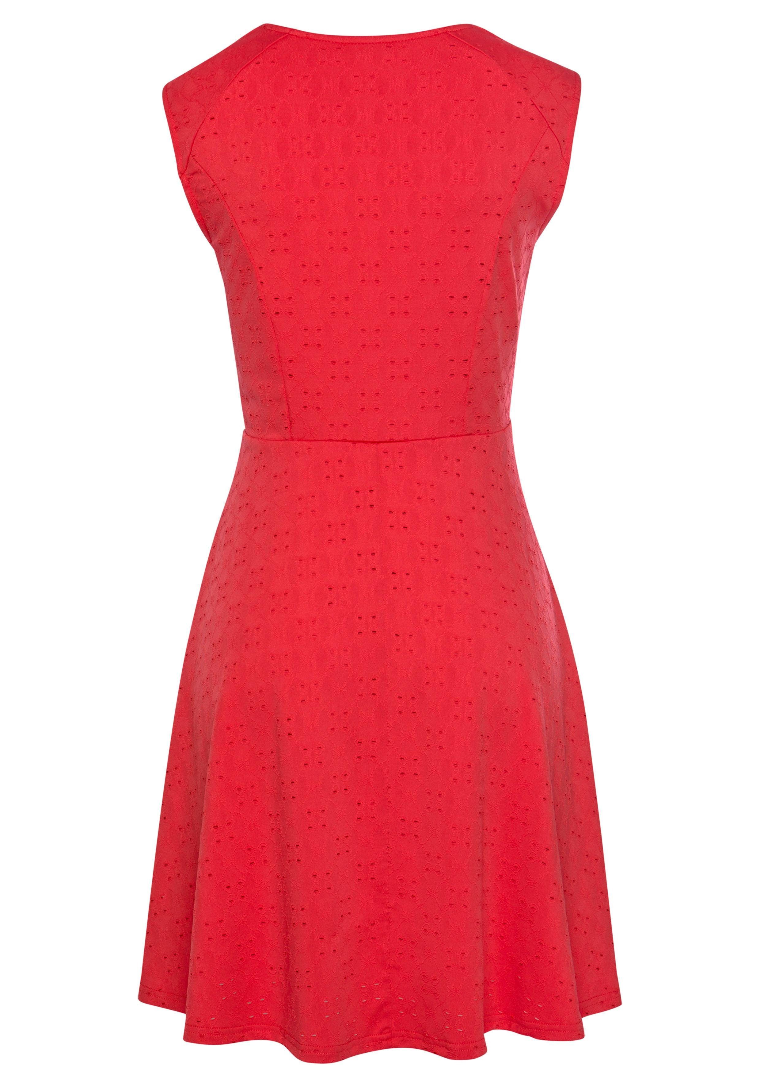 Beachtime Zomerjurk met geborduurde oogjes, elegante jersey jurk, strandjurk