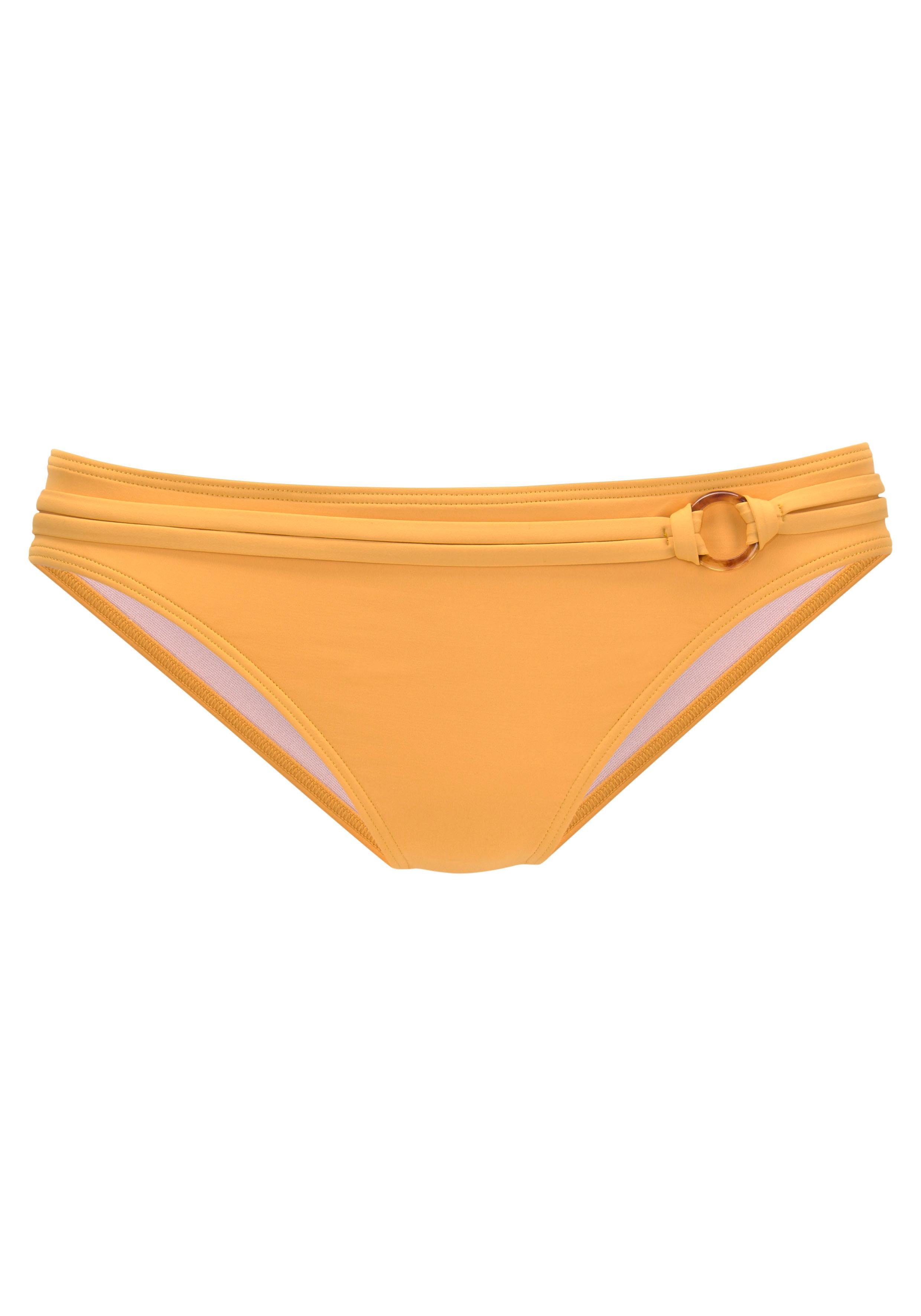 s.Oliver RED LABEL Beachwear Bikinibroekje Rome met sierriem bikini broekjes maat 42 geel