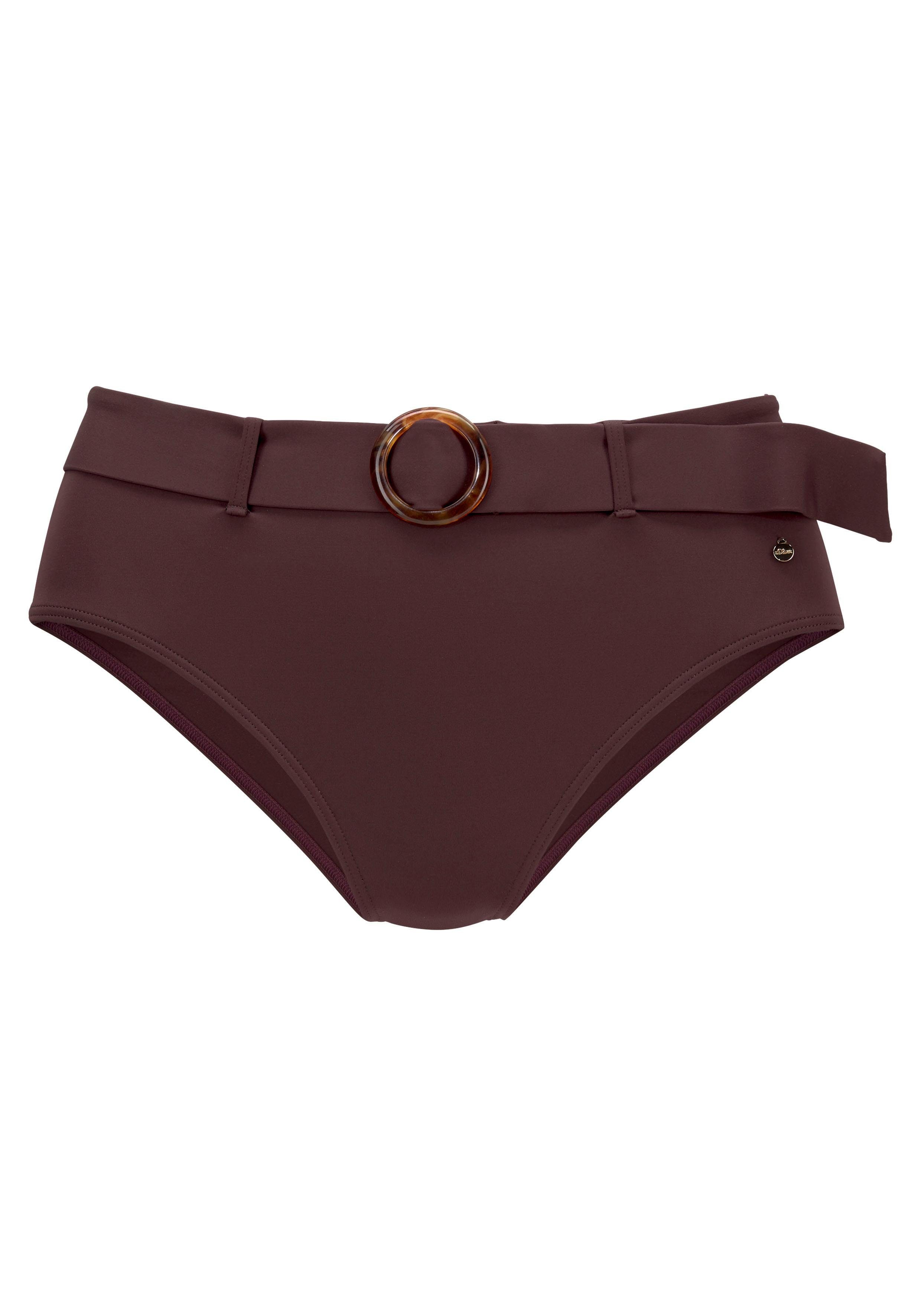 s.oliver red label beachwear highwaist-bikinibroekje rome met een afneembare riem bruin