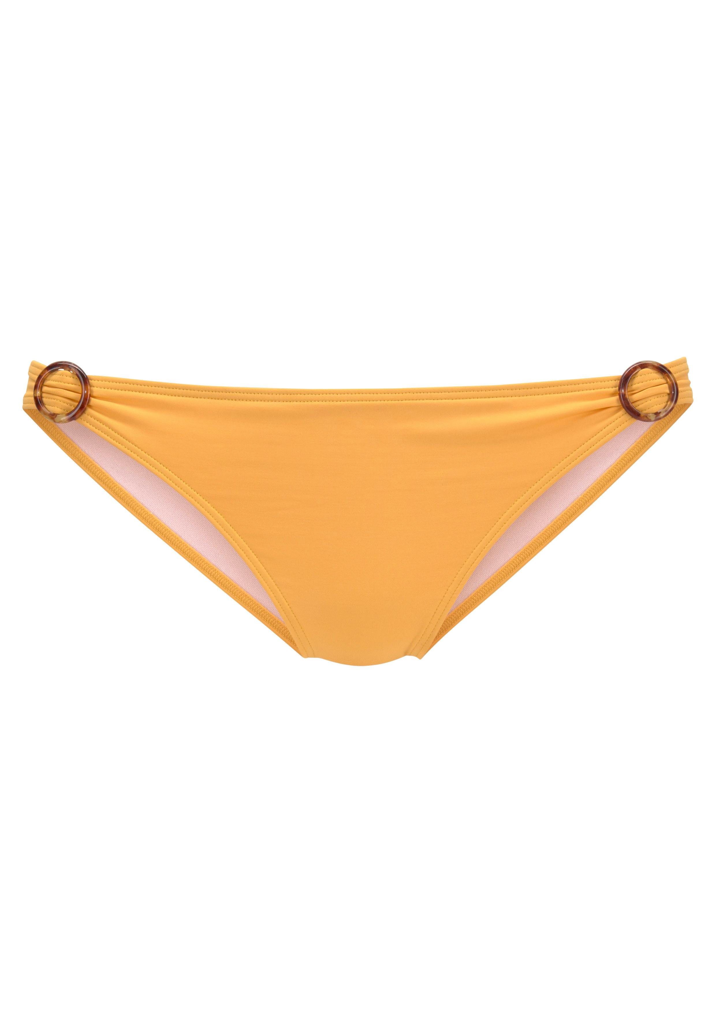 s.Oliver RED LABEL Beachwear Bikinibroekje Rome met sierringen bikini broekjes maat 40 geel
