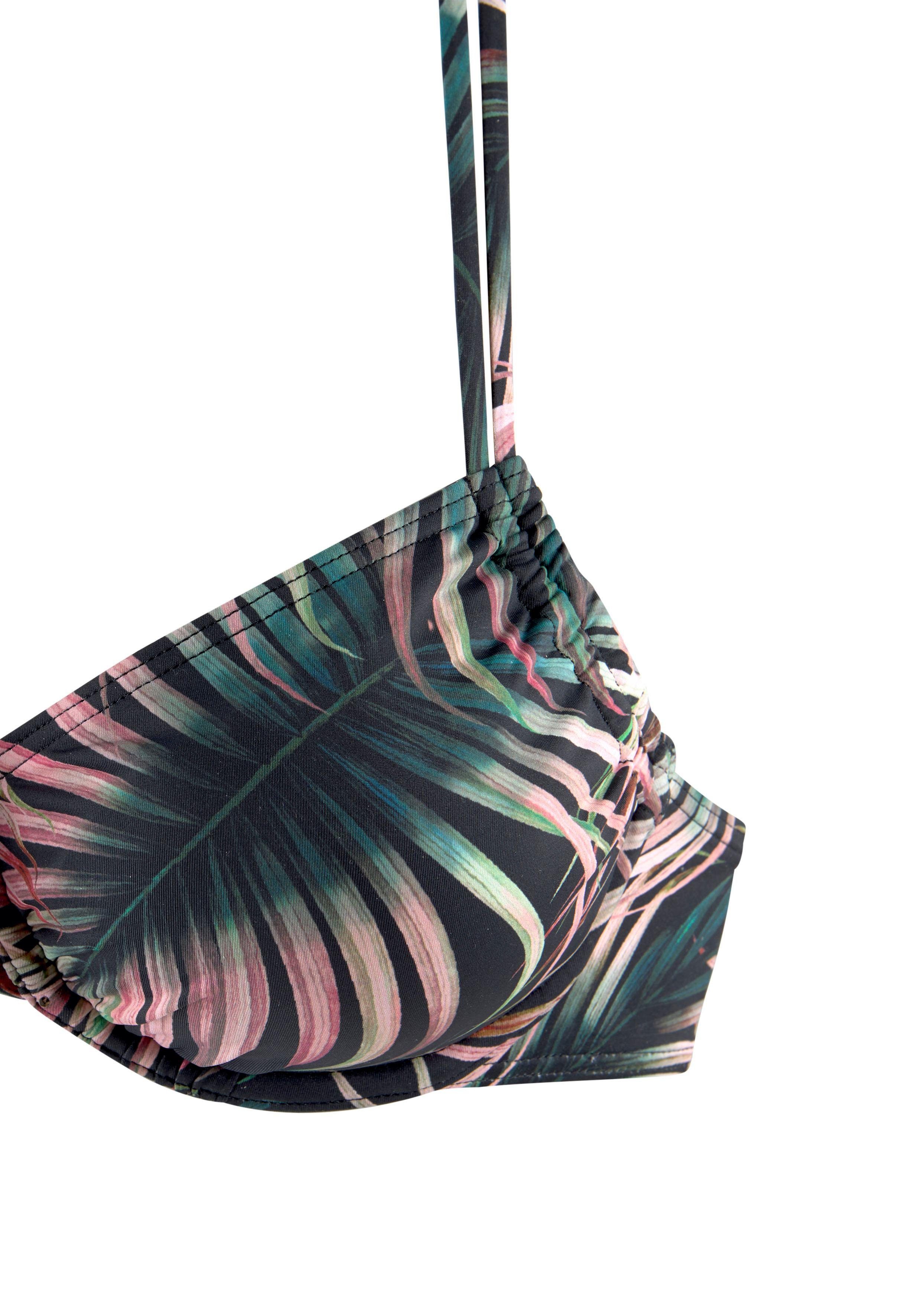 lascana bikinitop met beugels reese met palm print multicolor