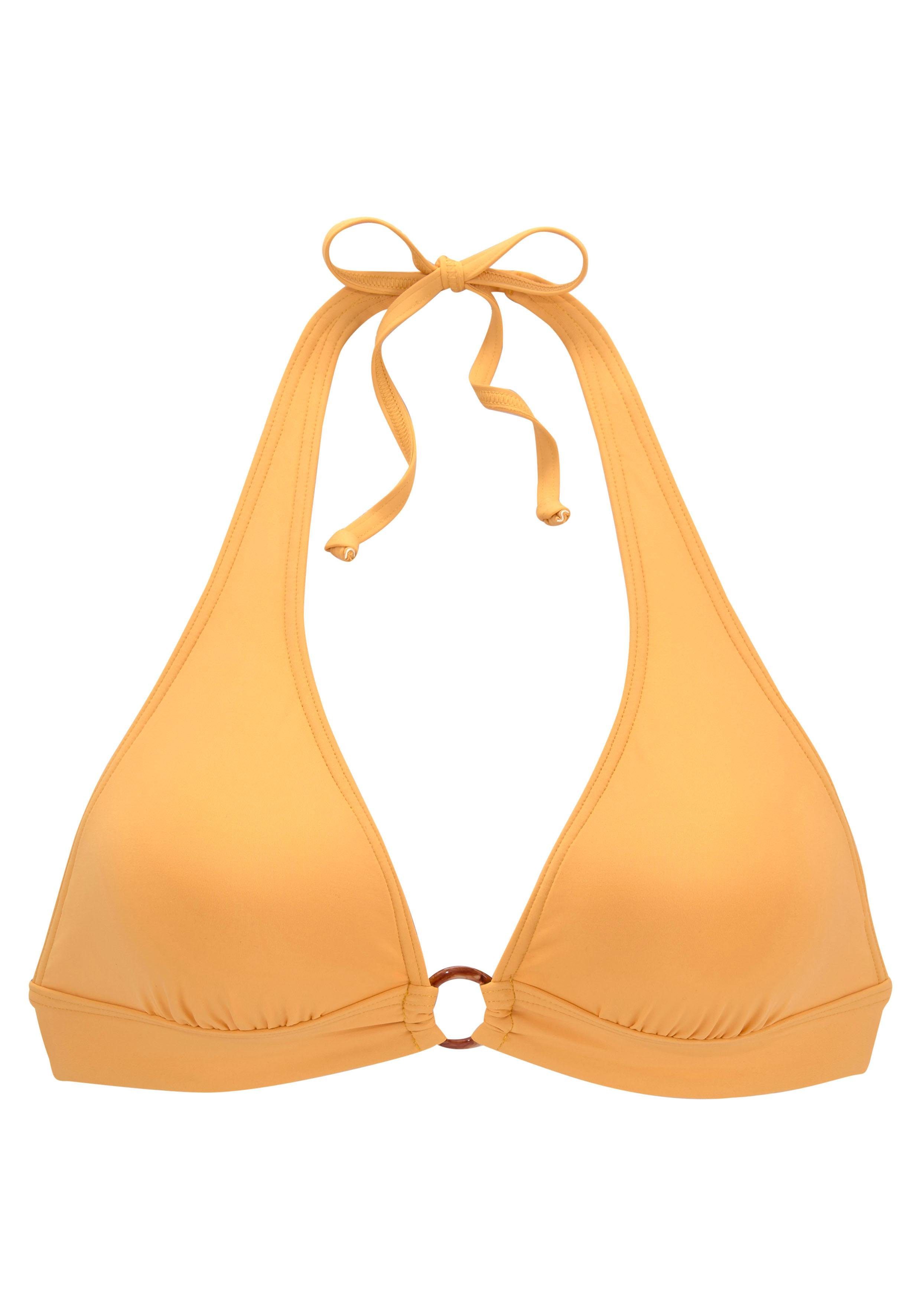 s.oliver red label beachwear triangel-bikinitop rome met brede boord geel