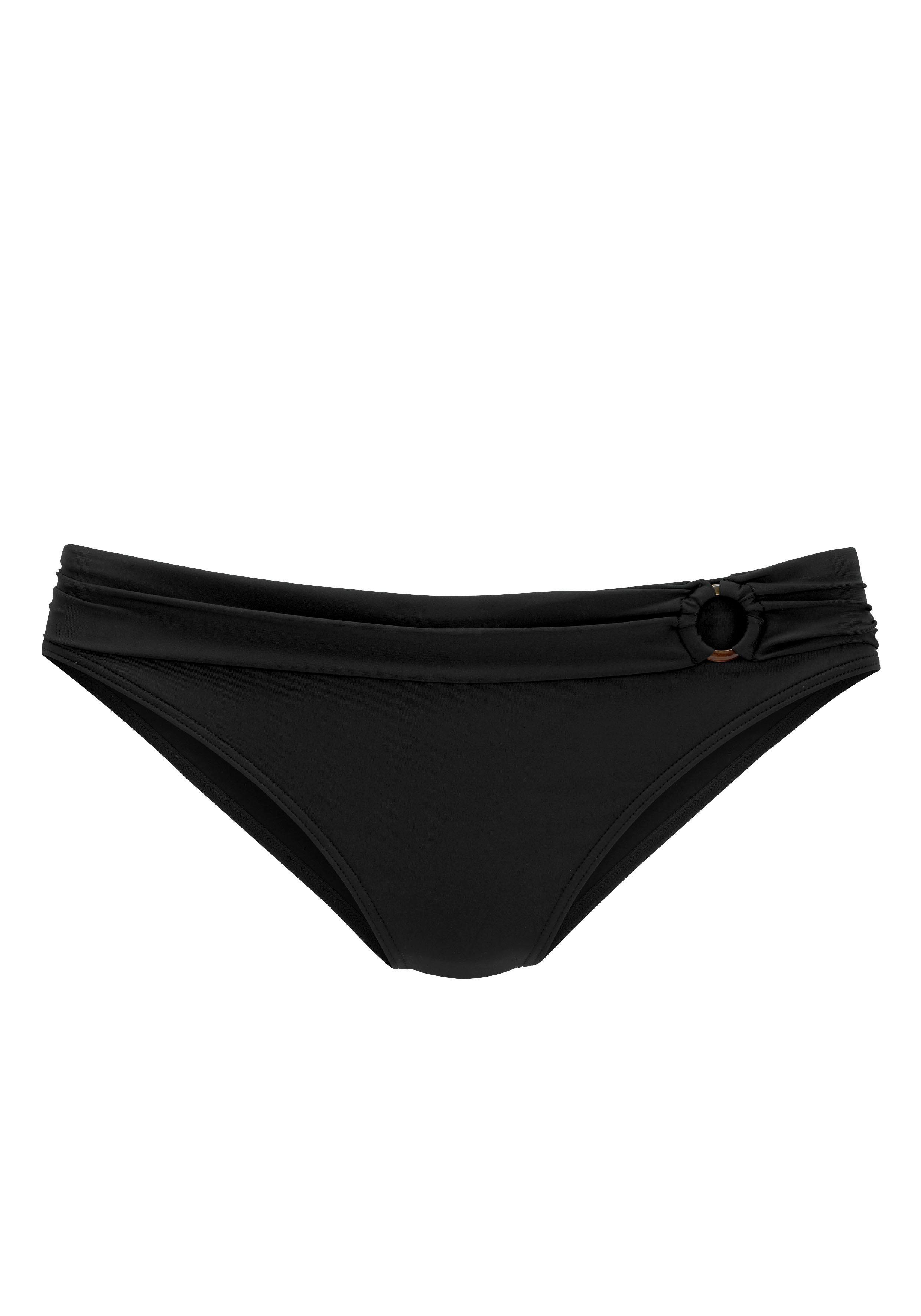 s.Oliver RED LABEL Beachwear Bikinibroekje Rome met omslagband bikini broekjes maat 34 zwart
