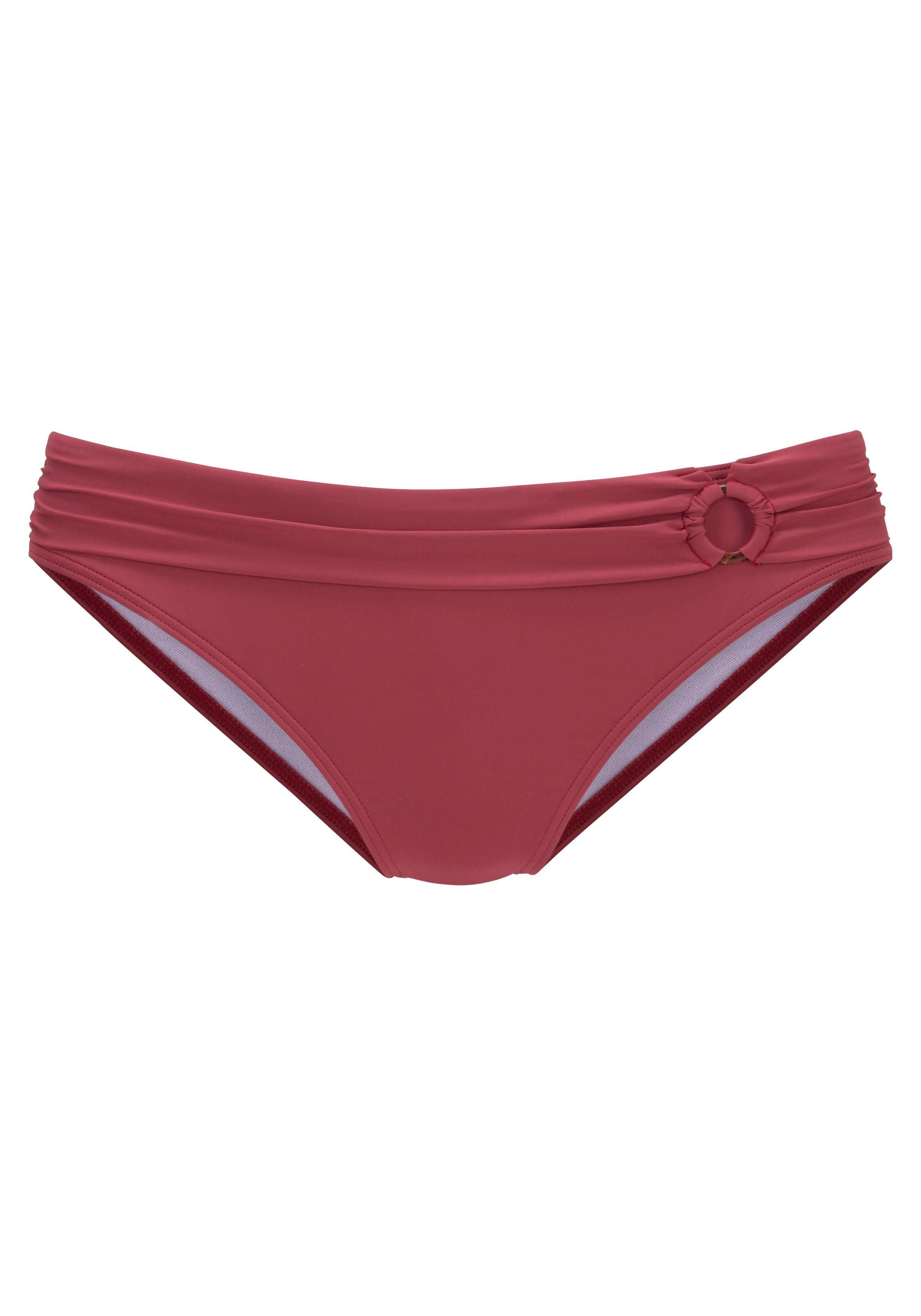 s.oliver red label beachwear bikinibroekje rome met omslagband rood