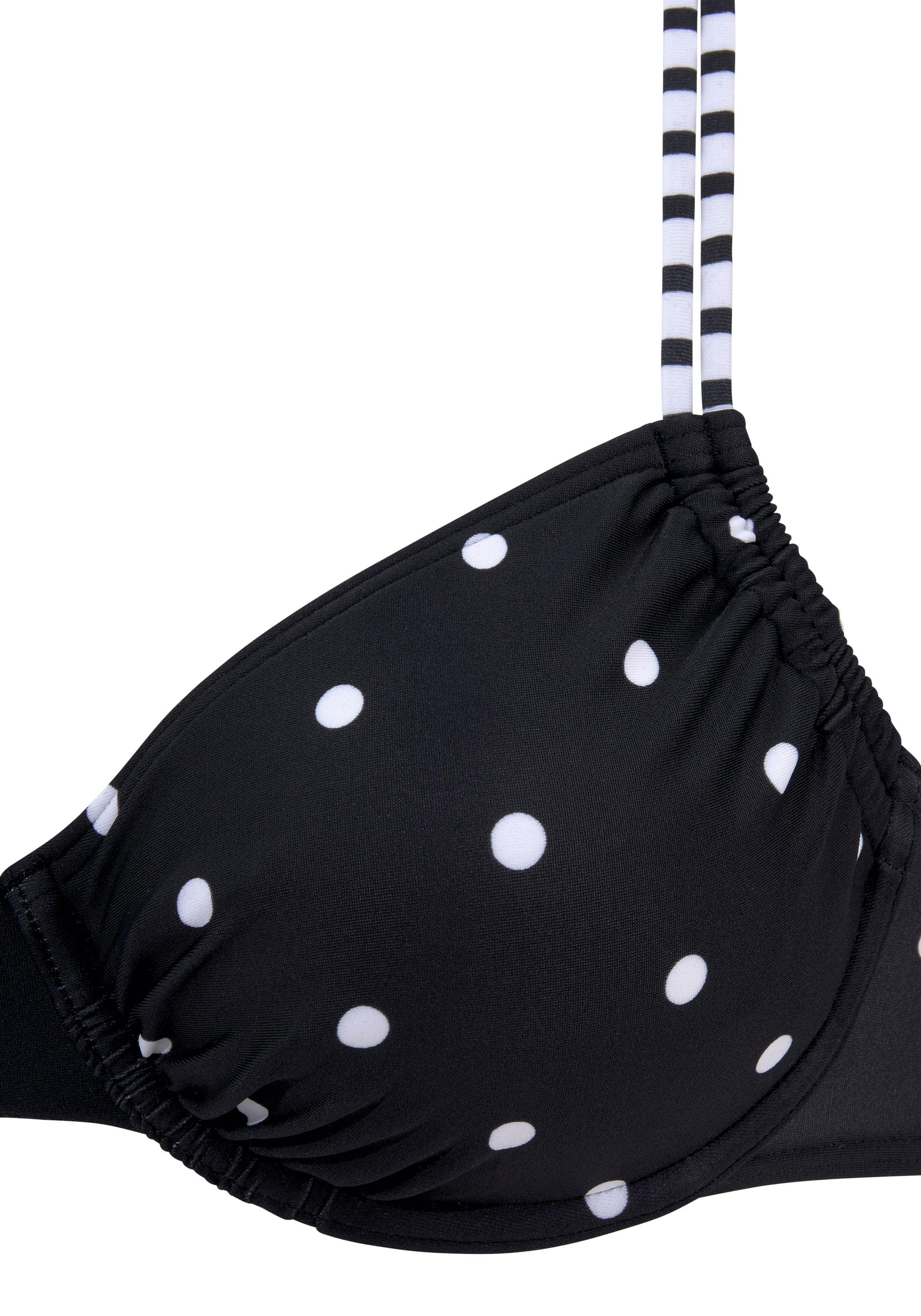 s.Oliver RED LABEL Beachwear Bikinitop met beugels AUDREY in mix van stippen en strepen beugel bikini's maat 38 D zwart