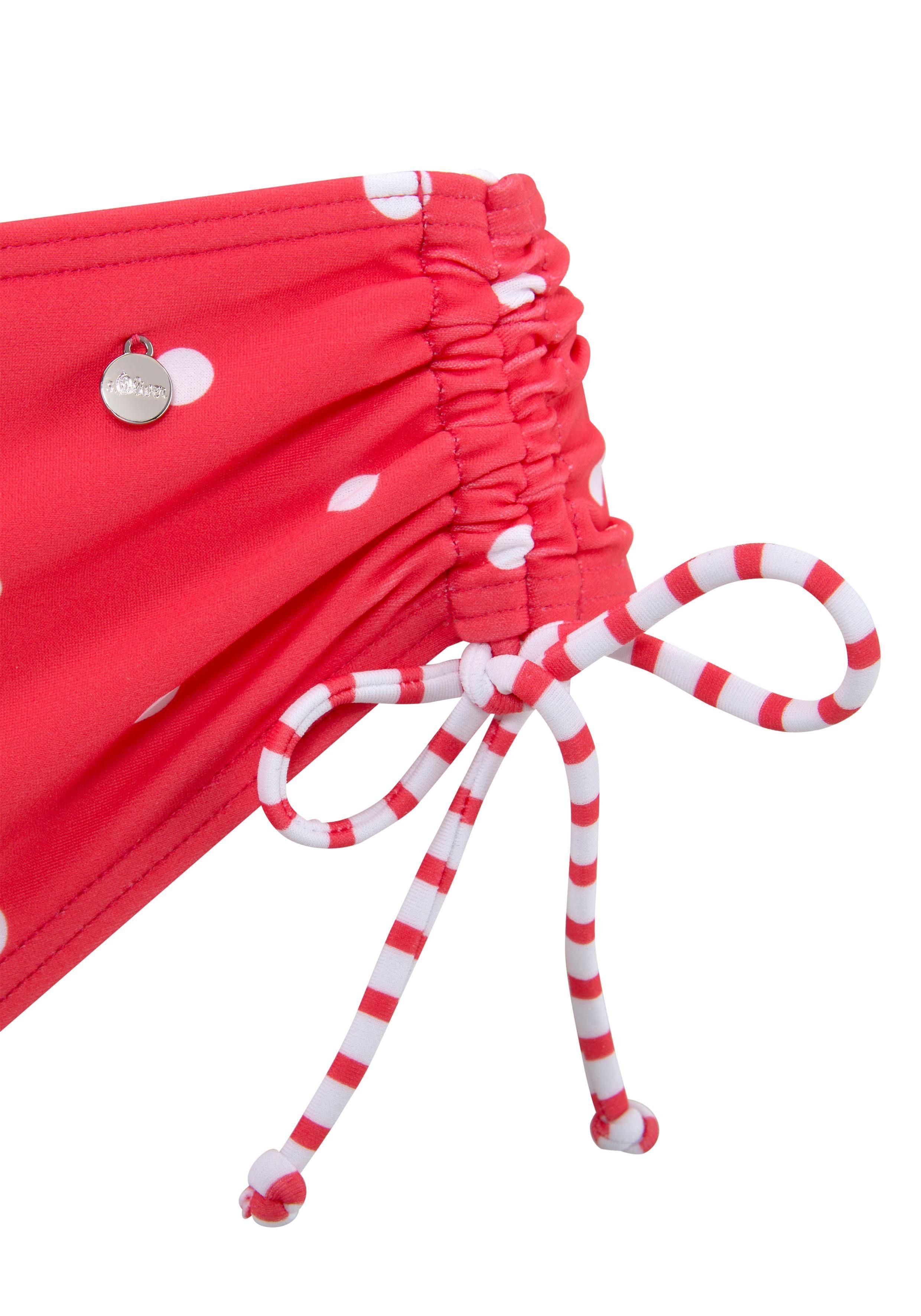 s.oliver red label beachwear bikinibroekje audrey opzij aan te passen rood