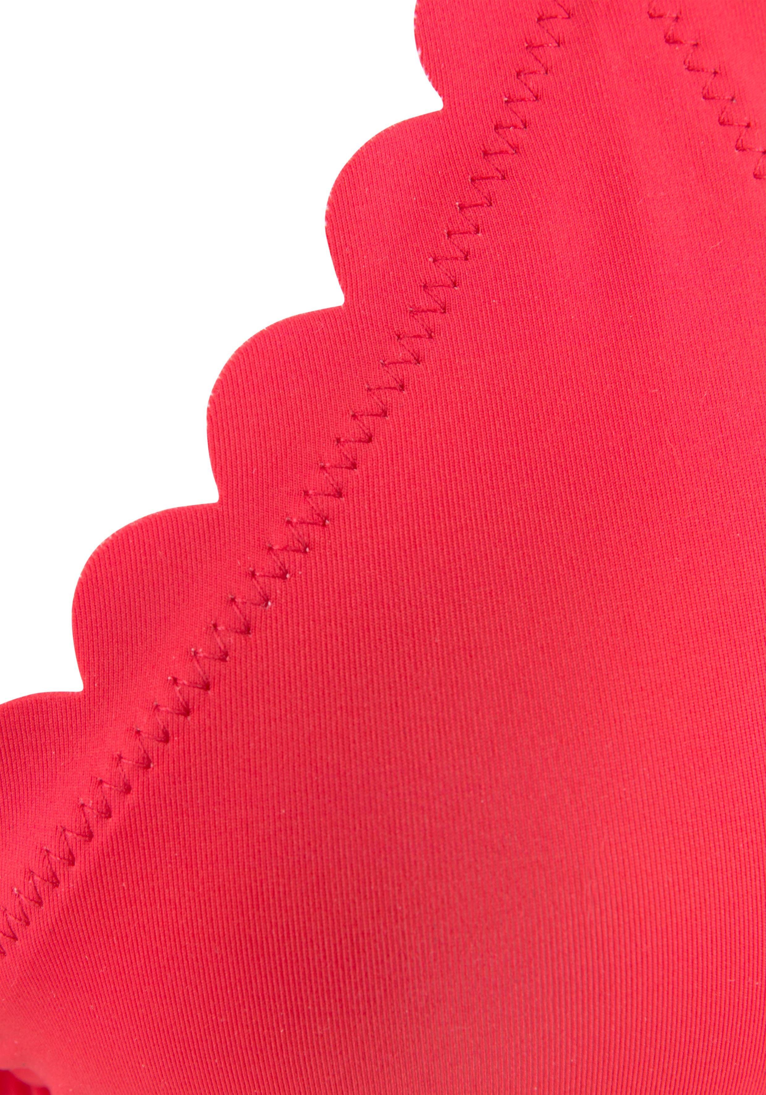 Lascana Triangel-bikinitop Scallop met gelaserde gegolfde rand