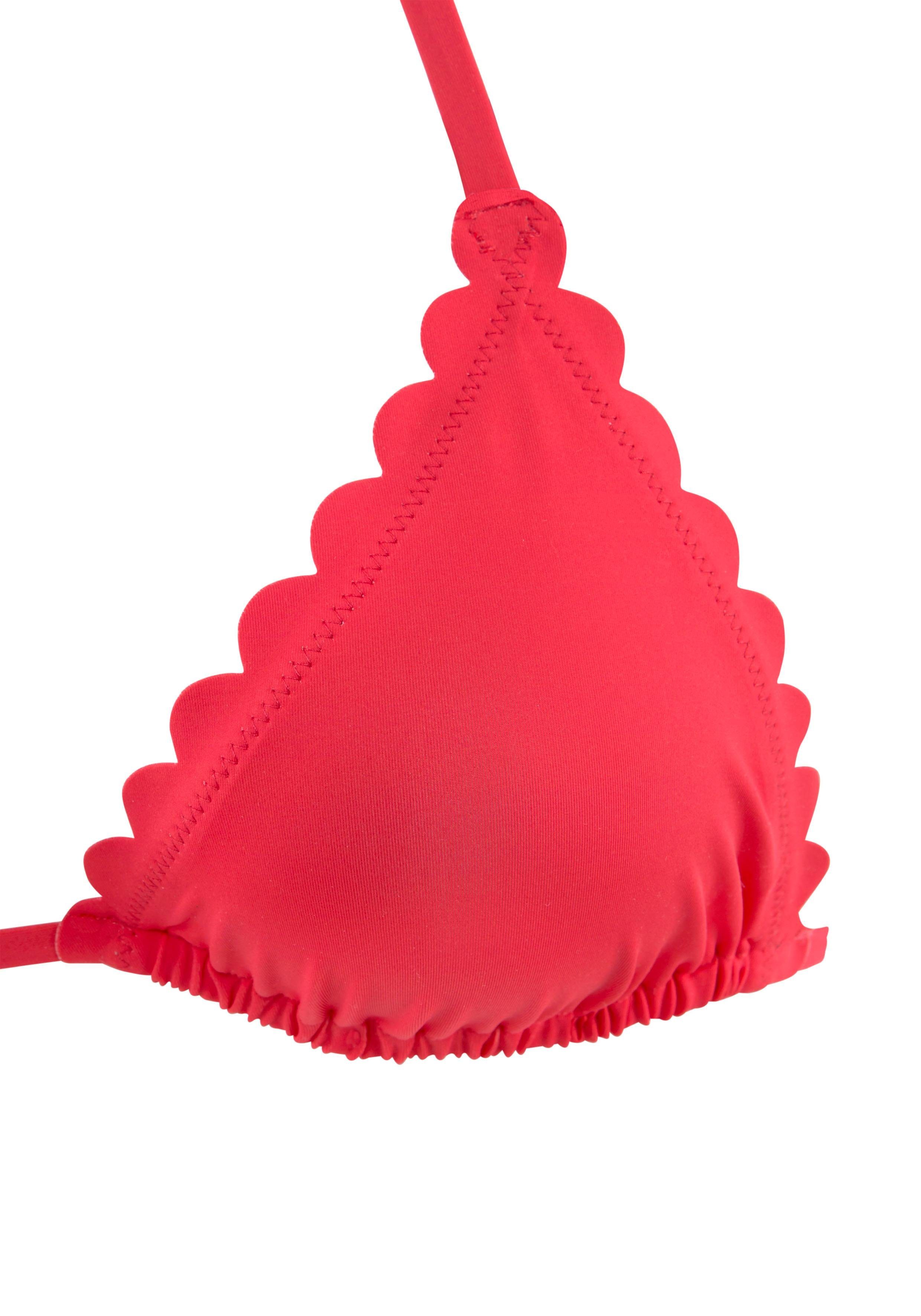 Lascana Triangel-bikinitop Scallop met gelaserde gegolfde rand