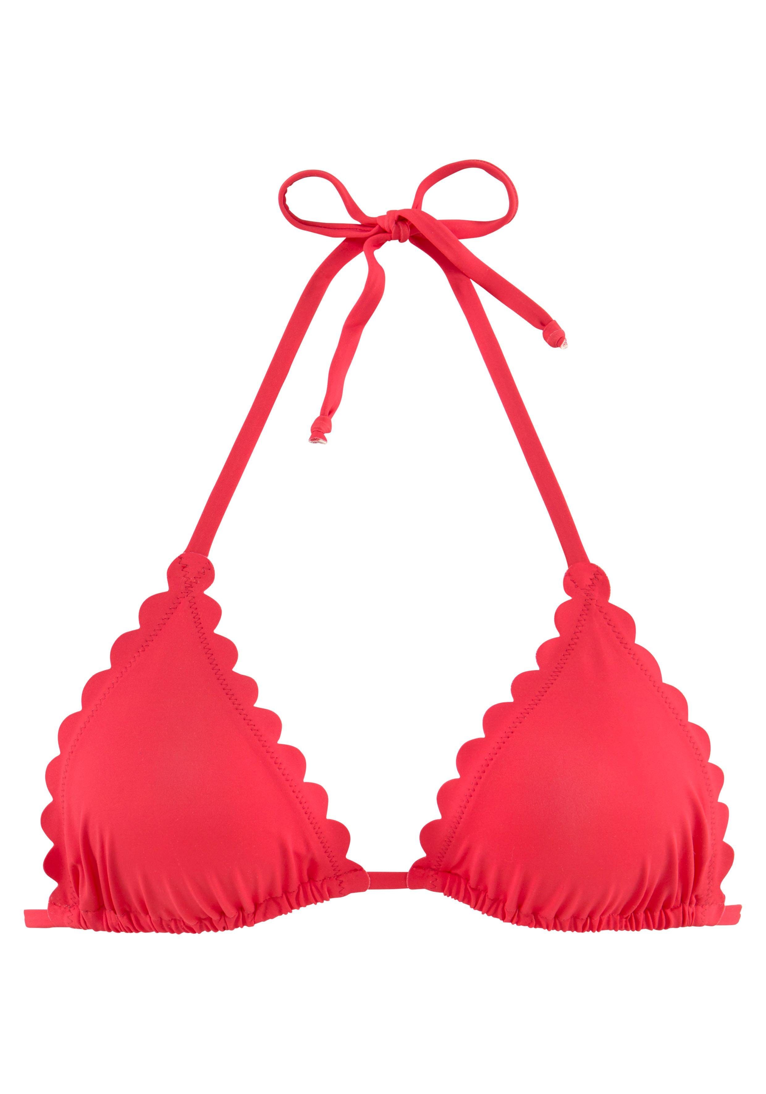 Lascana Triangel-bikinitop Scallop met gelaserde gegolfde rand