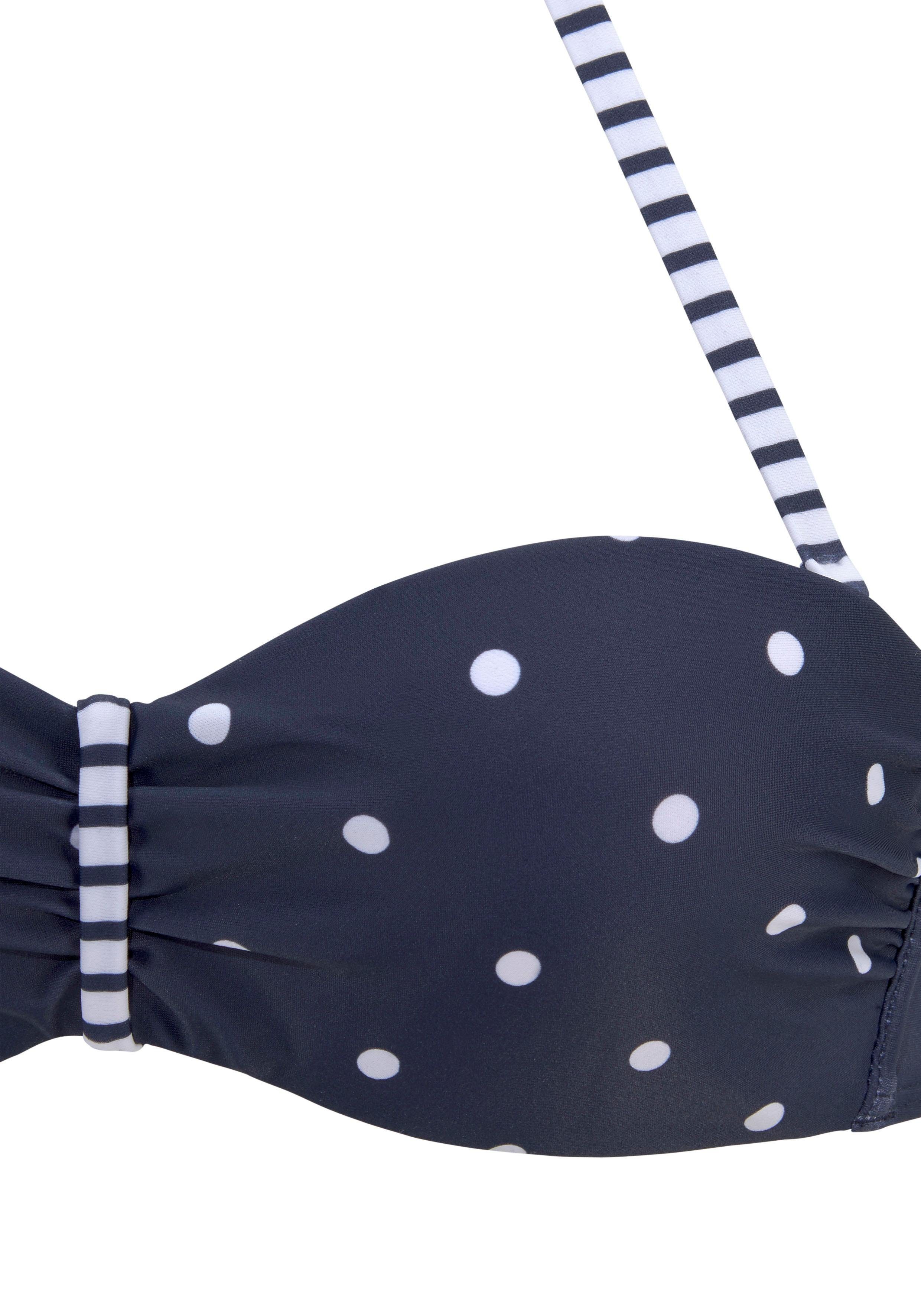 s.Oliver RED LABEL Beachwear Beugelbikinitop in bandeaumodel AUDREY met motievenmix van stippen en strepen