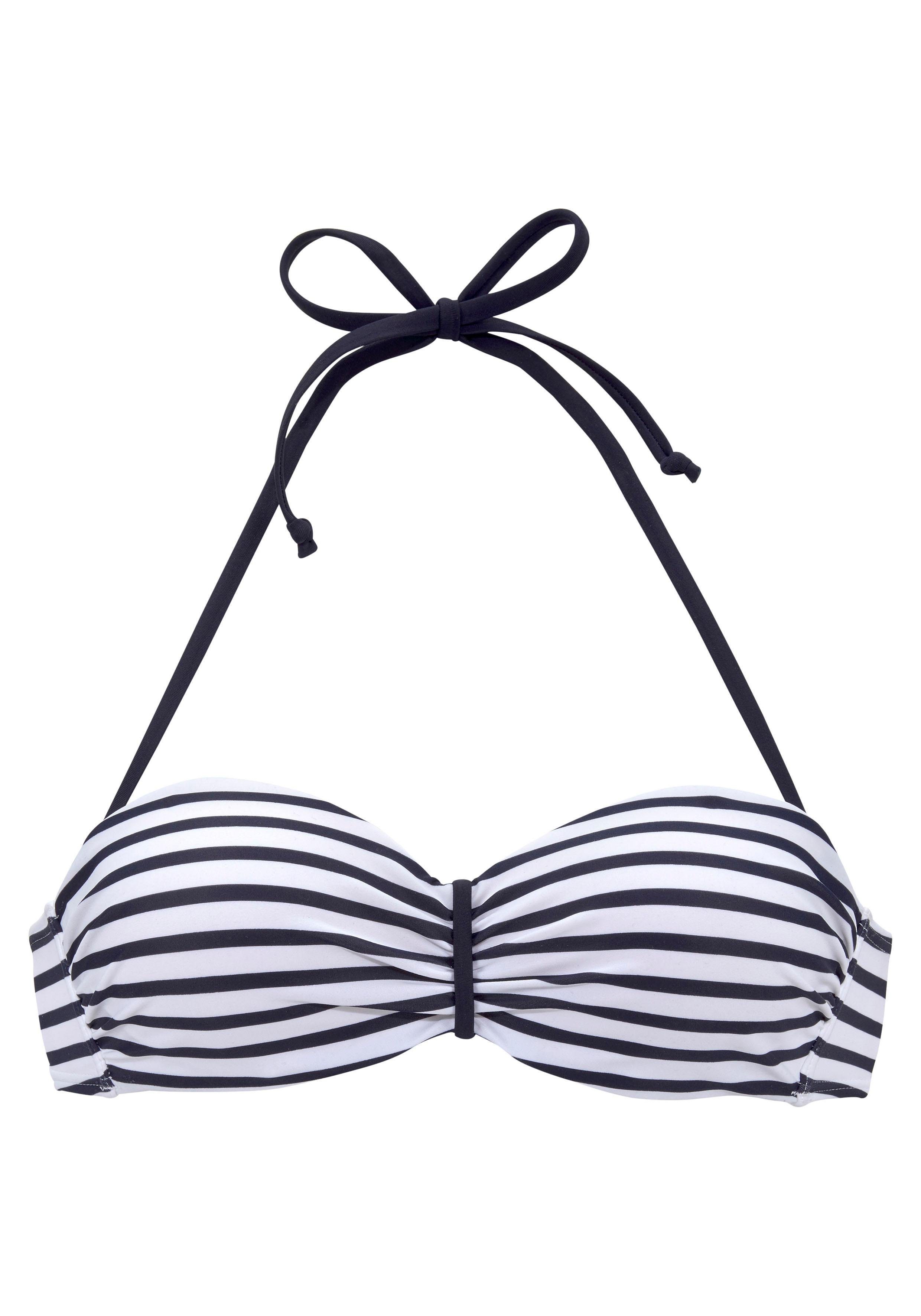 venice beach bandeau-bikinitop summer met aangerimpeld midden wit