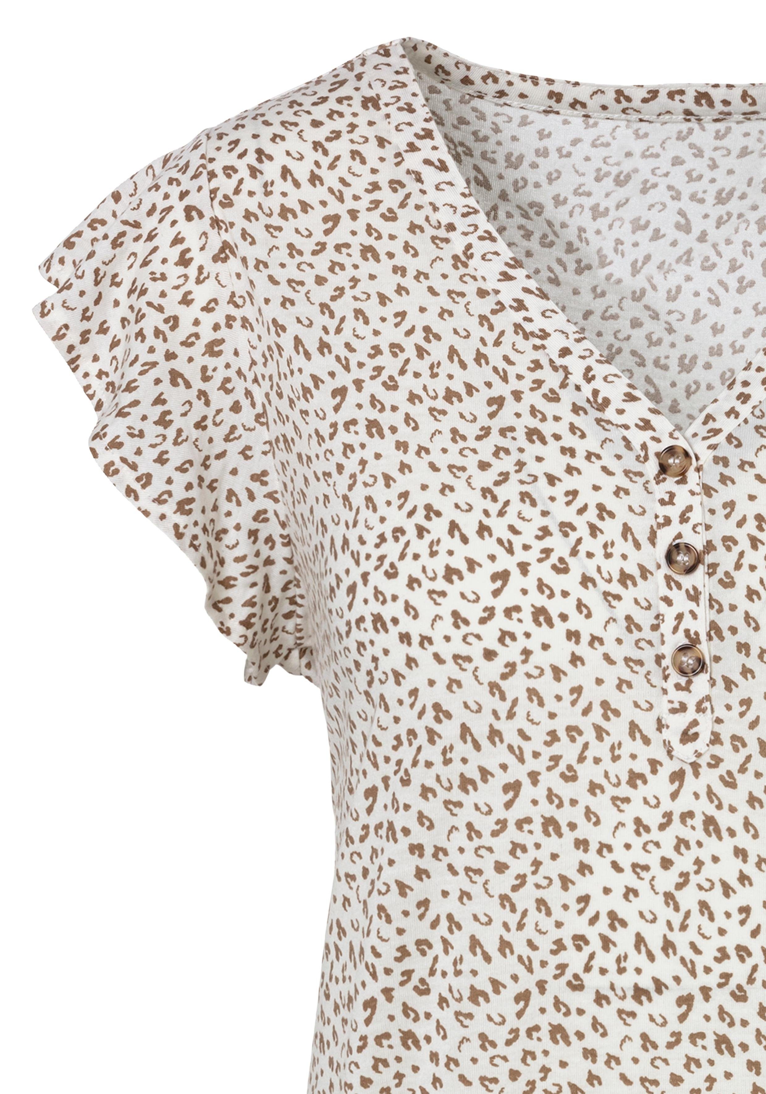 Lascana Shirttop Met knopenlijst en vleugel mouwen (2-delig, Set van 2)