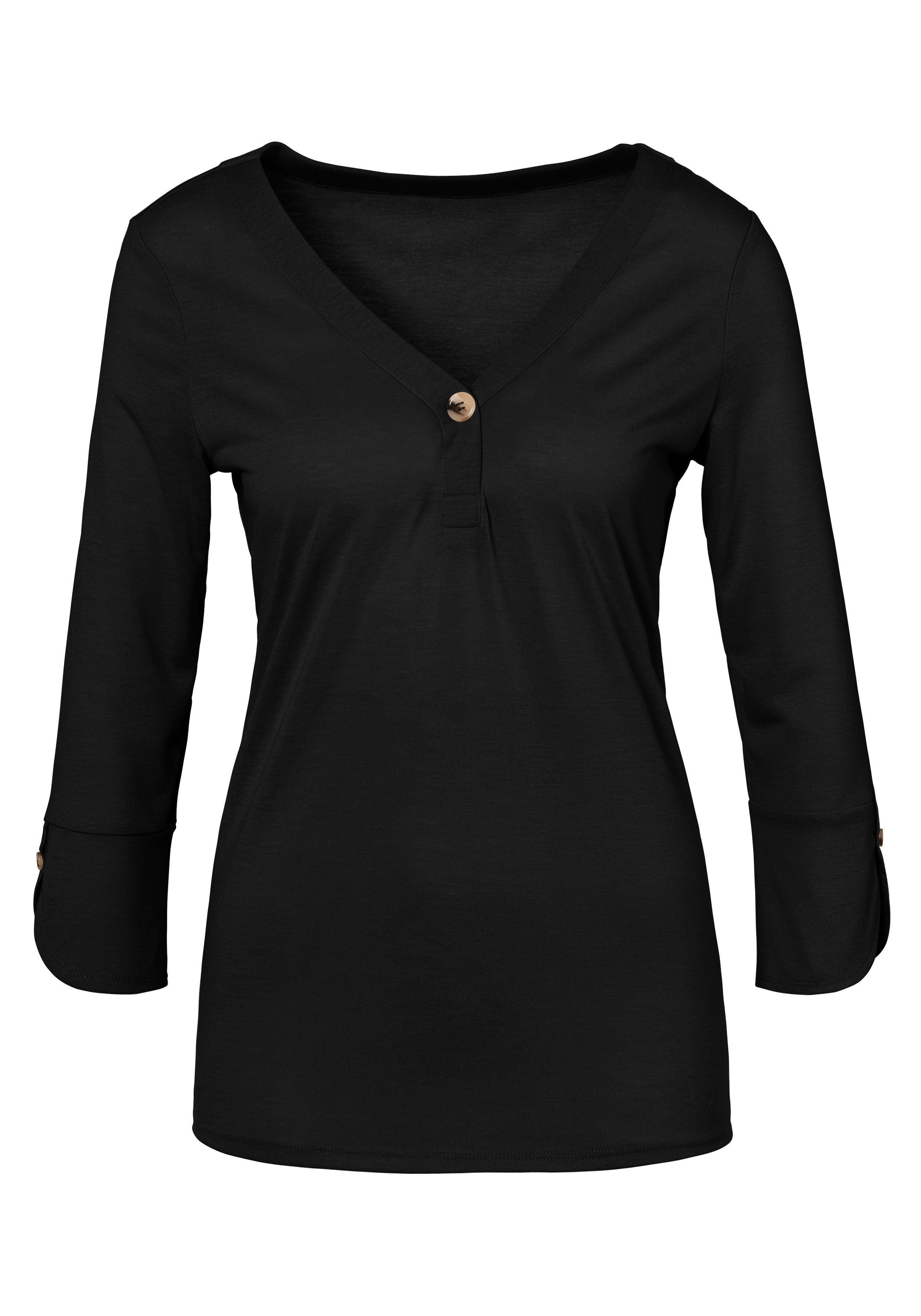 Lascana Shirt Met knoopdetails van zachte kwaliteit met viscose