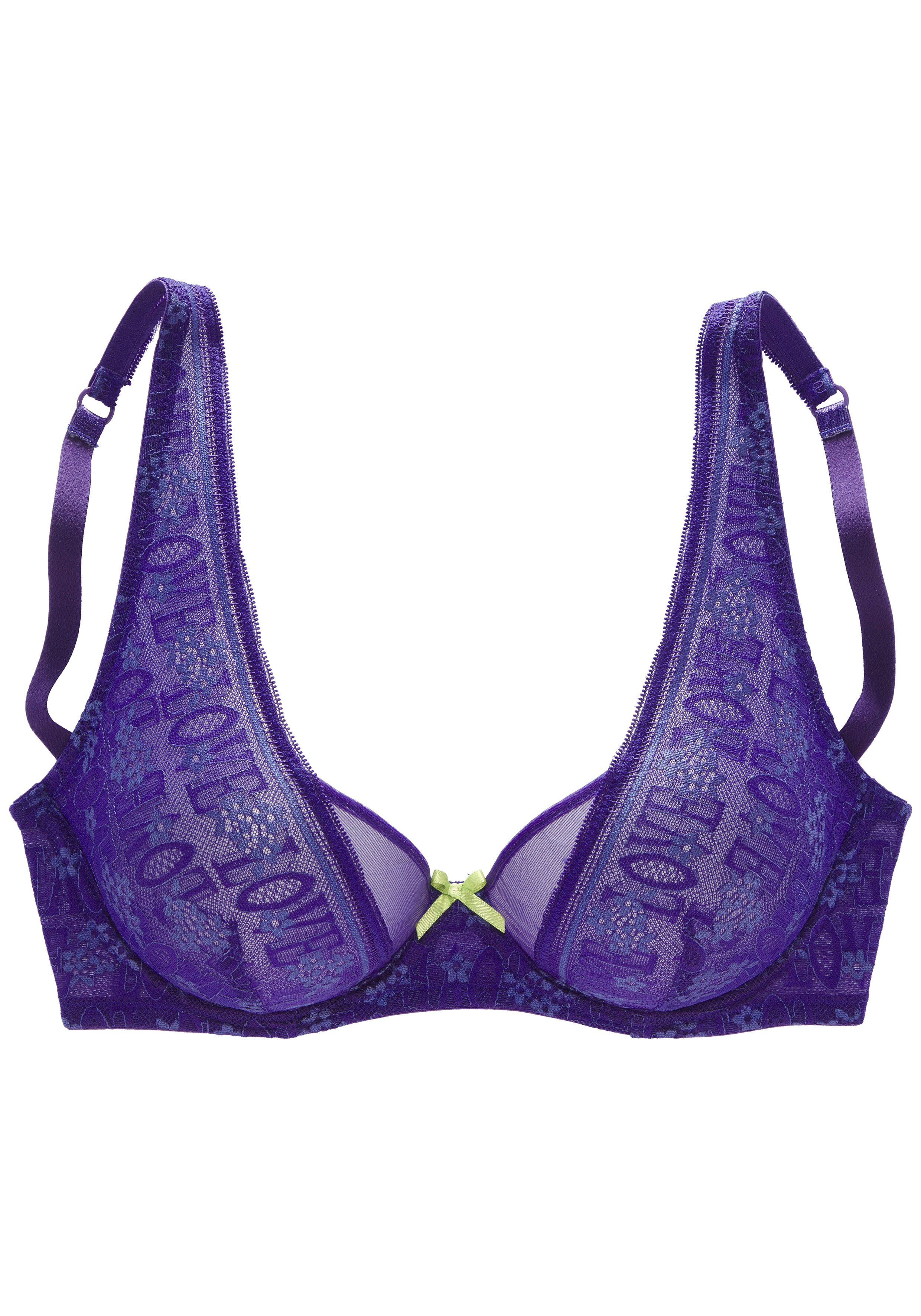 Vivance Beugel-bh in high-apex design van kant met "love" opschrift, sexy lingerie