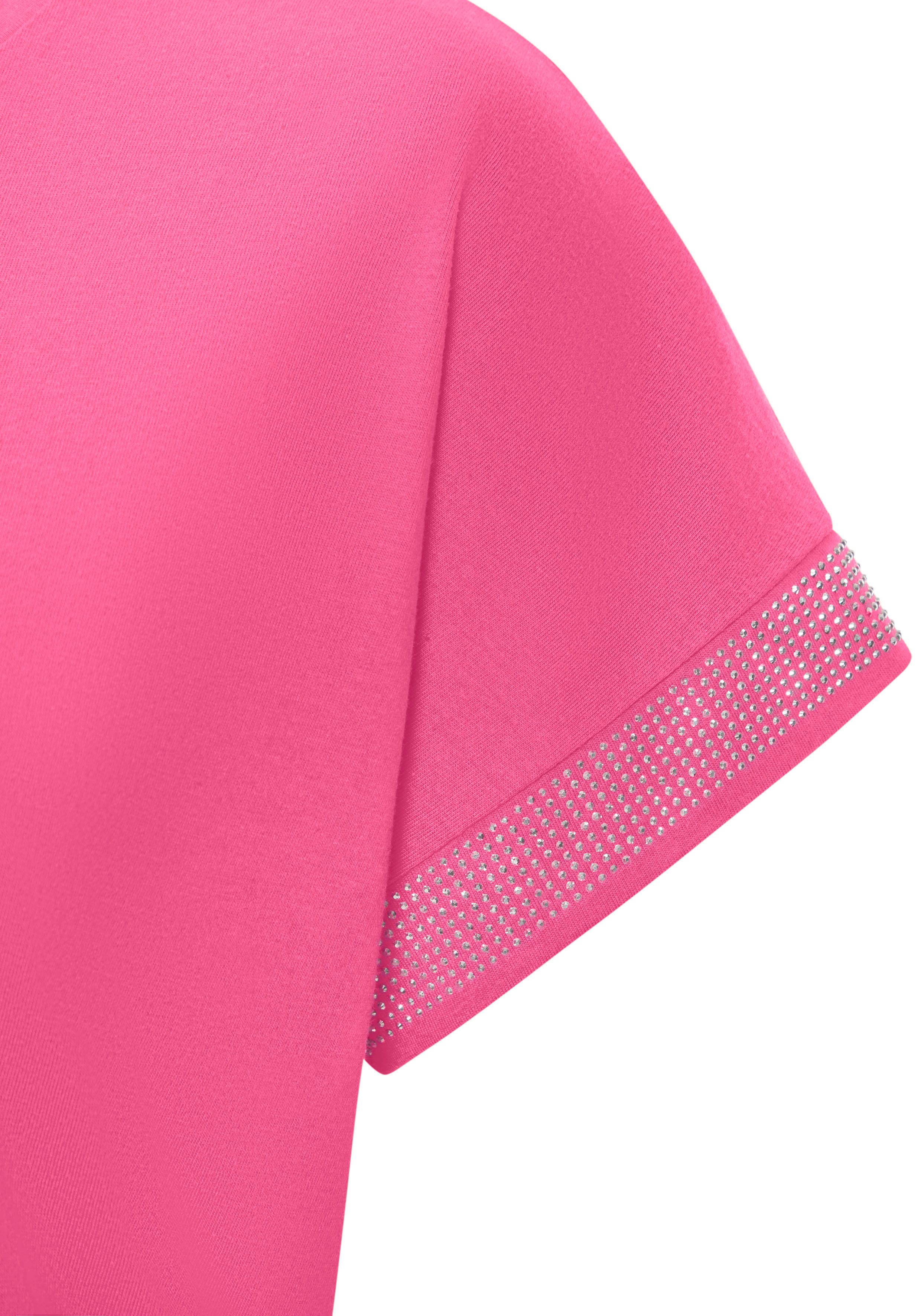 Lascana Shirt met korte mouwen Met glinsterend strass-ontwerp op de arm