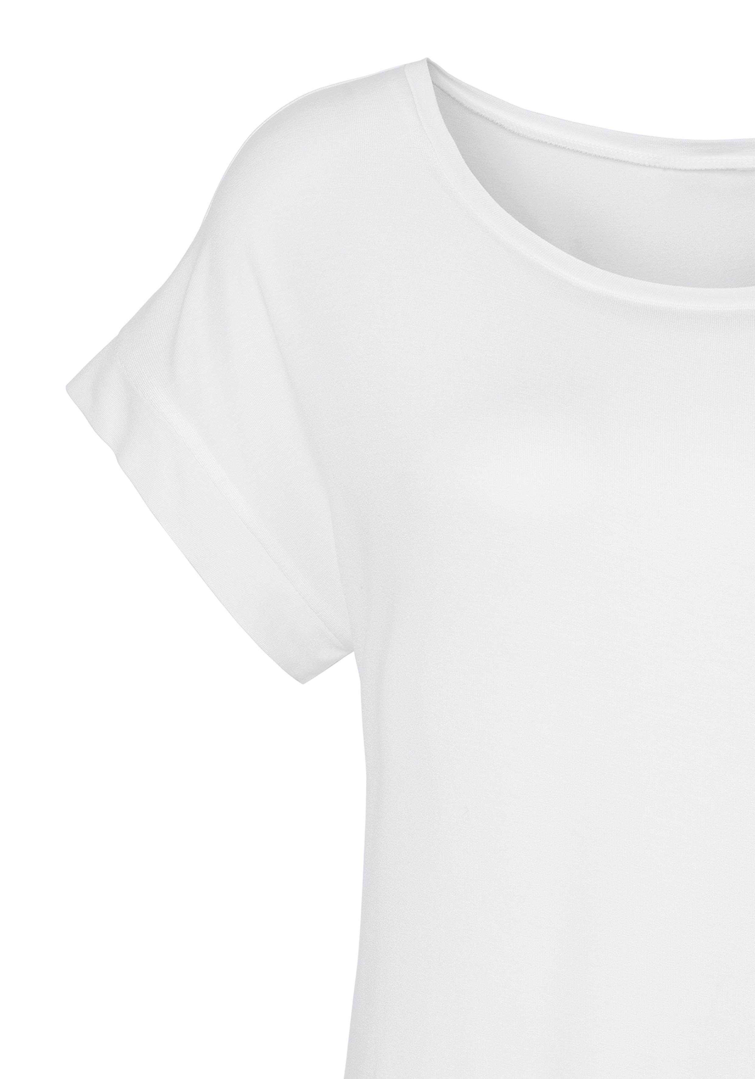 Vivance Shirt met korte mouwen Met elastiek in de band van zachte viscose-stretch