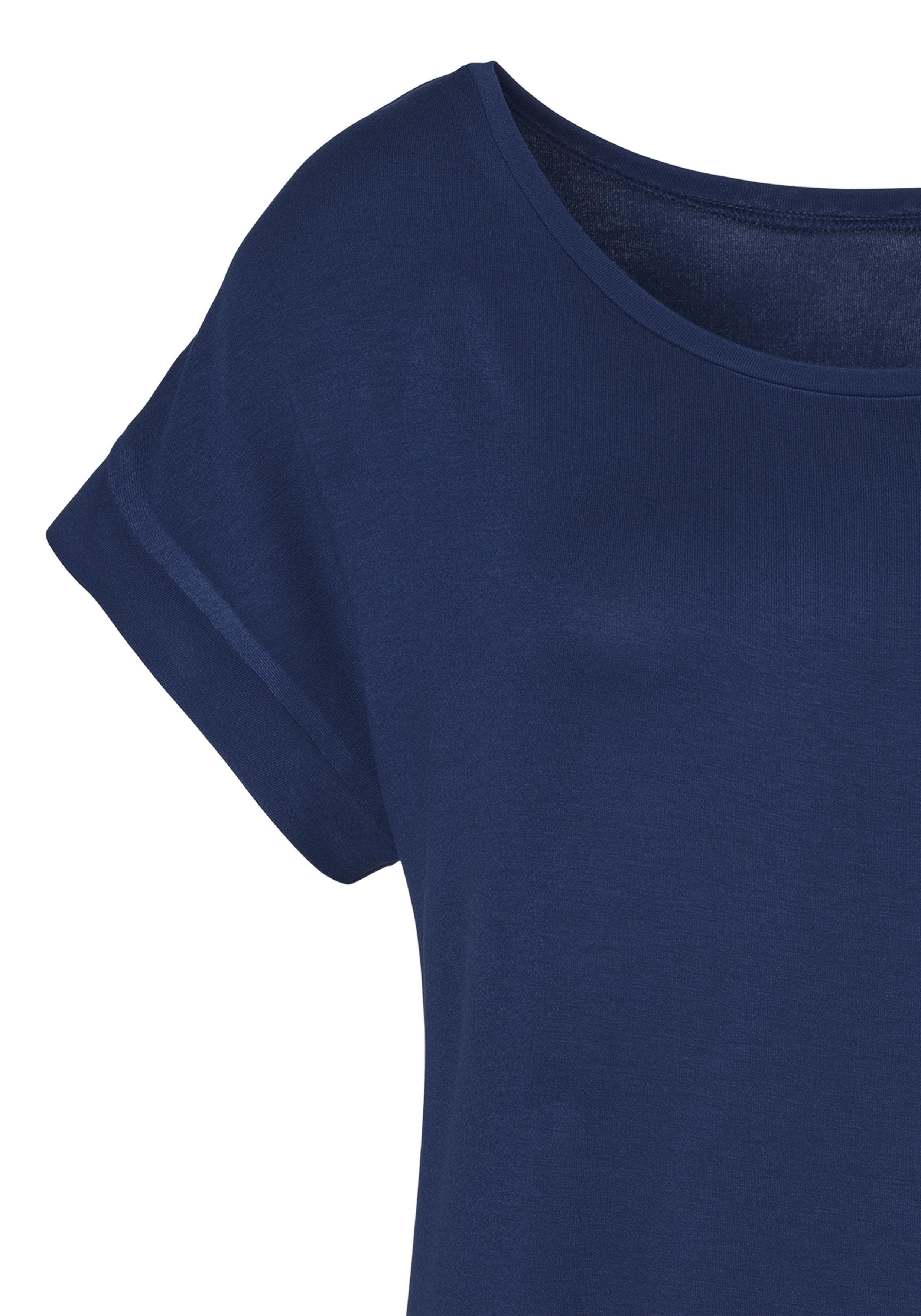 Vivance Shirt met korte mouwen Met elastiek in de band van zachte viscose-stretch
